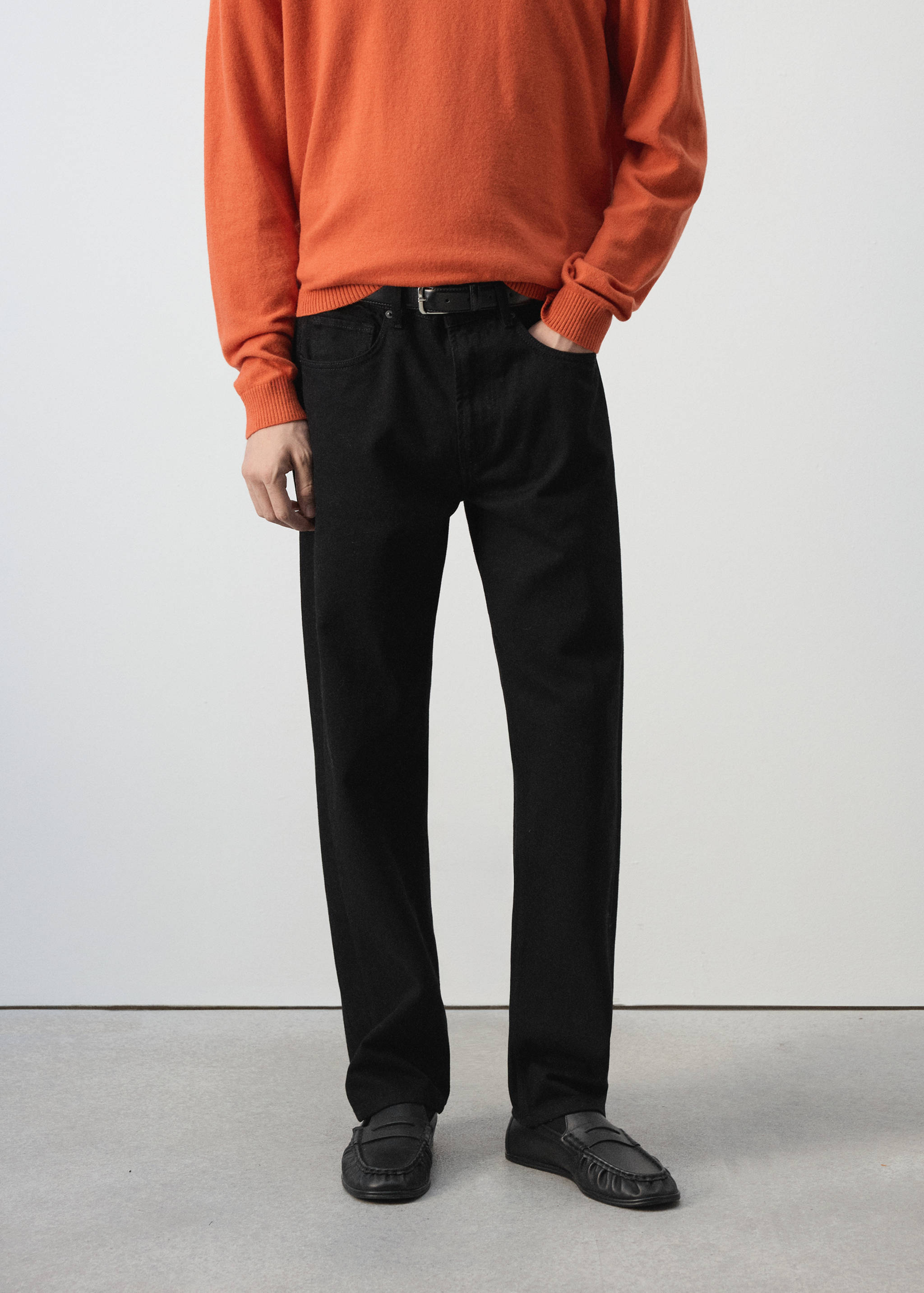 %100 pamuklu relaxed fit jean - Orta plan