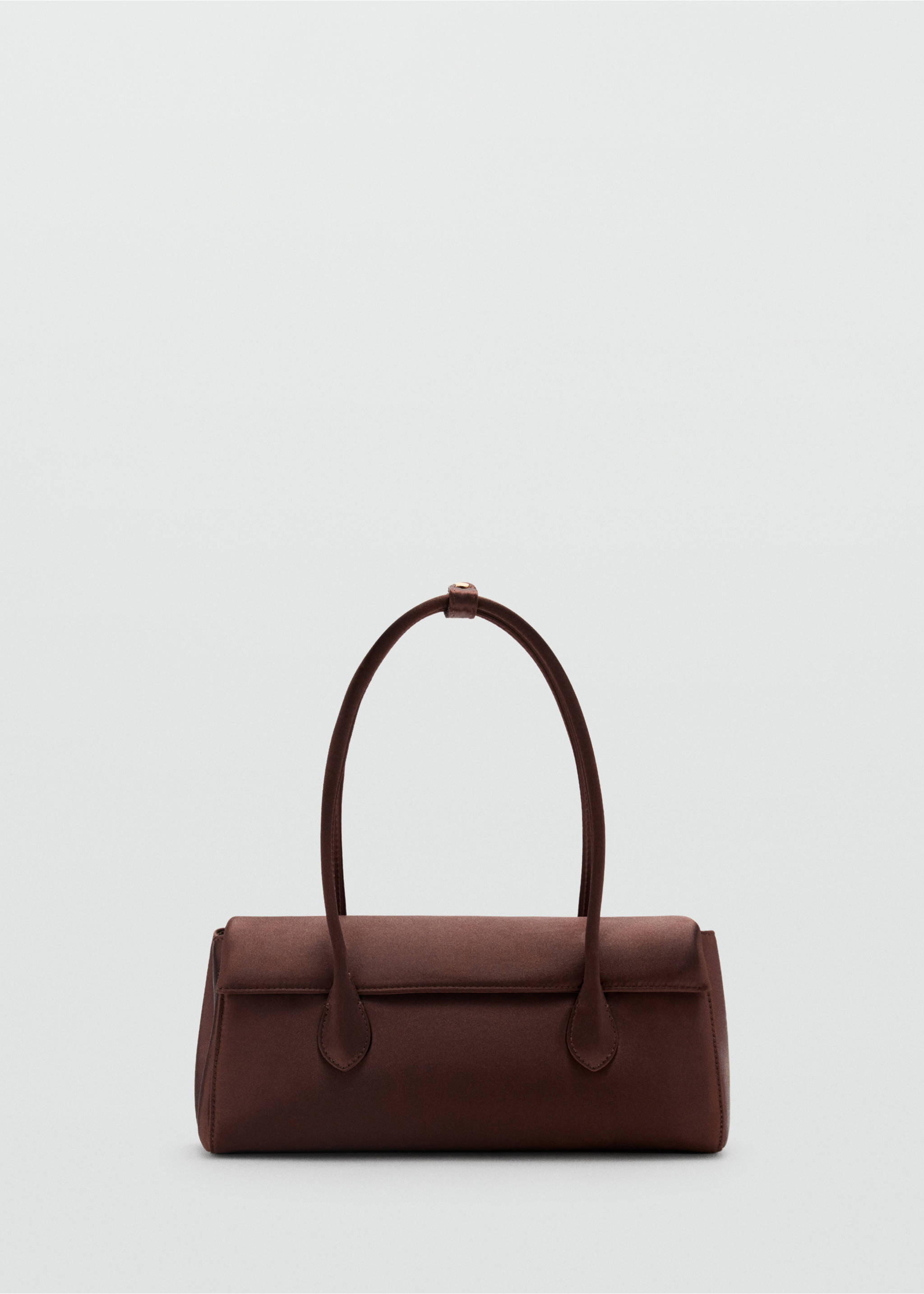 Dark brown structured shoulder bag with an elongated rectangular silhouette., Brown. Ref: 47041346-00.