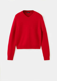 V-neck wool sweater — Red 5