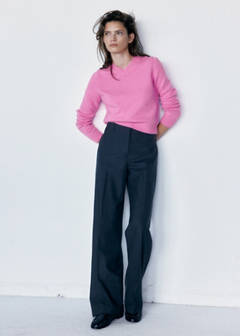 V-neck wool sweater — Fuchsia 2