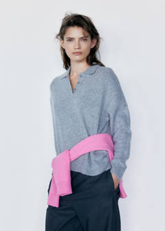 V-neck wool sweater — Fuchsia 4