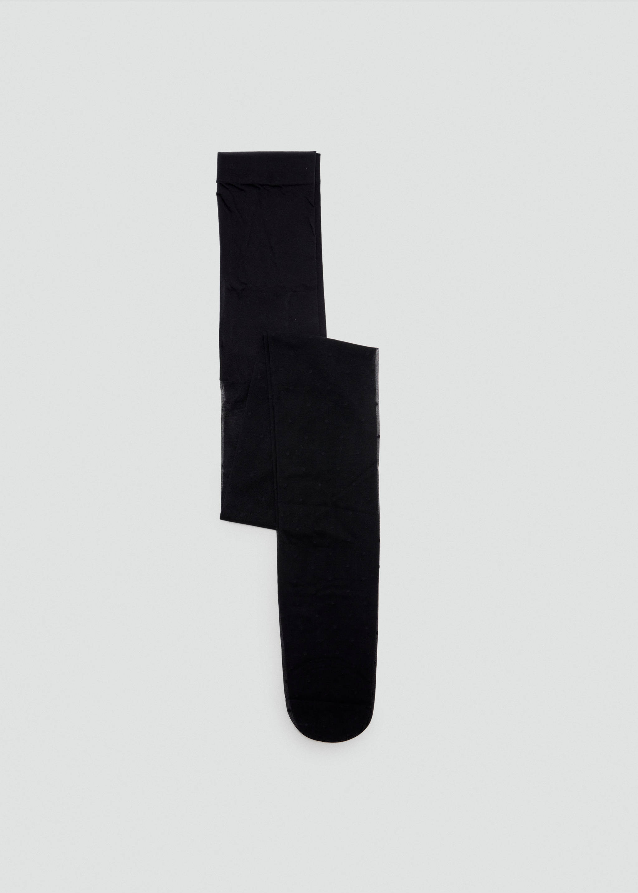 Black sheer polka dot tights displayed as a still life., Black. Ref: 47041375-00.