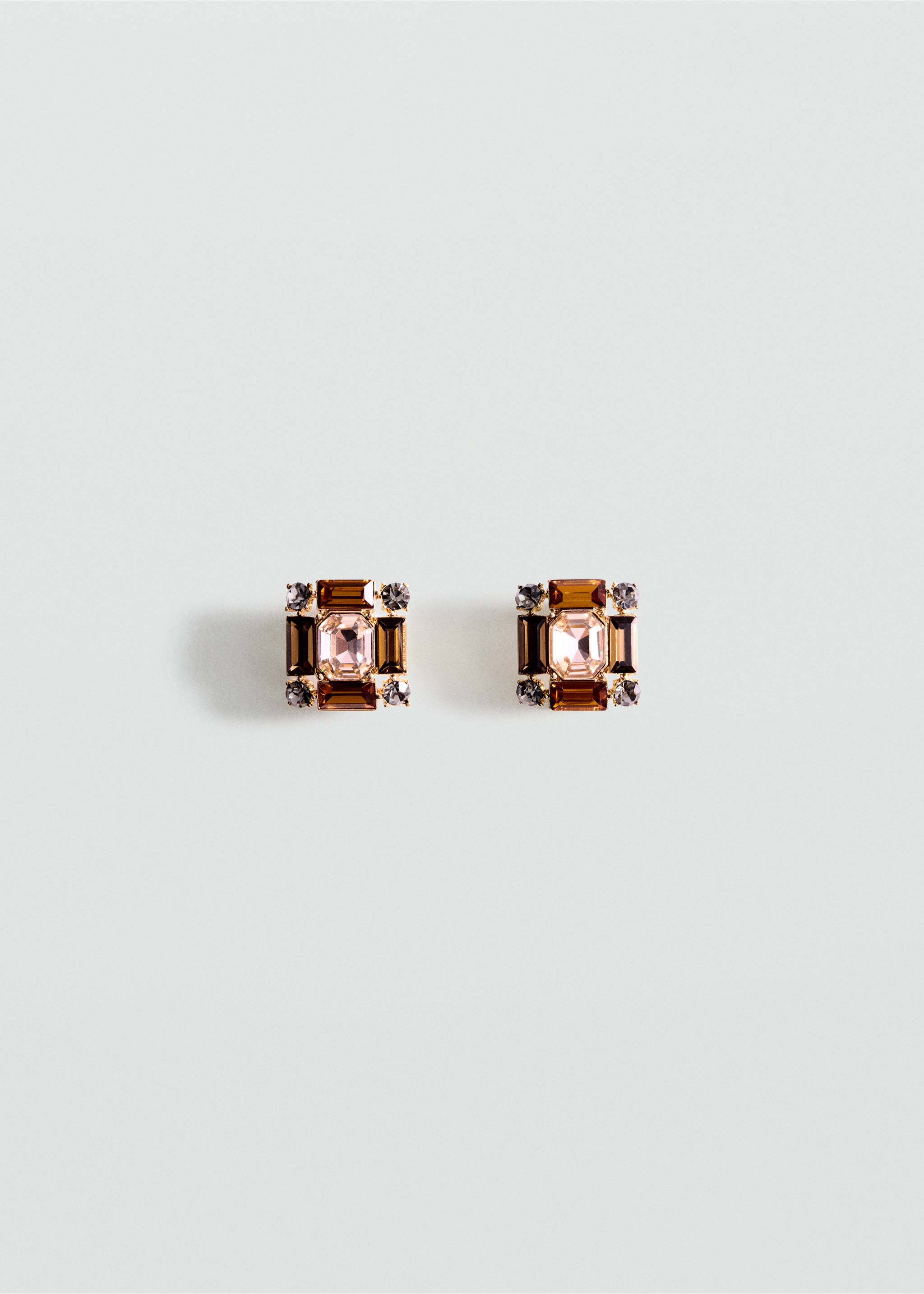 Boucles d'oreilles cristaux combinés - Article sans modèle, Or. Ref: 47041388-00.