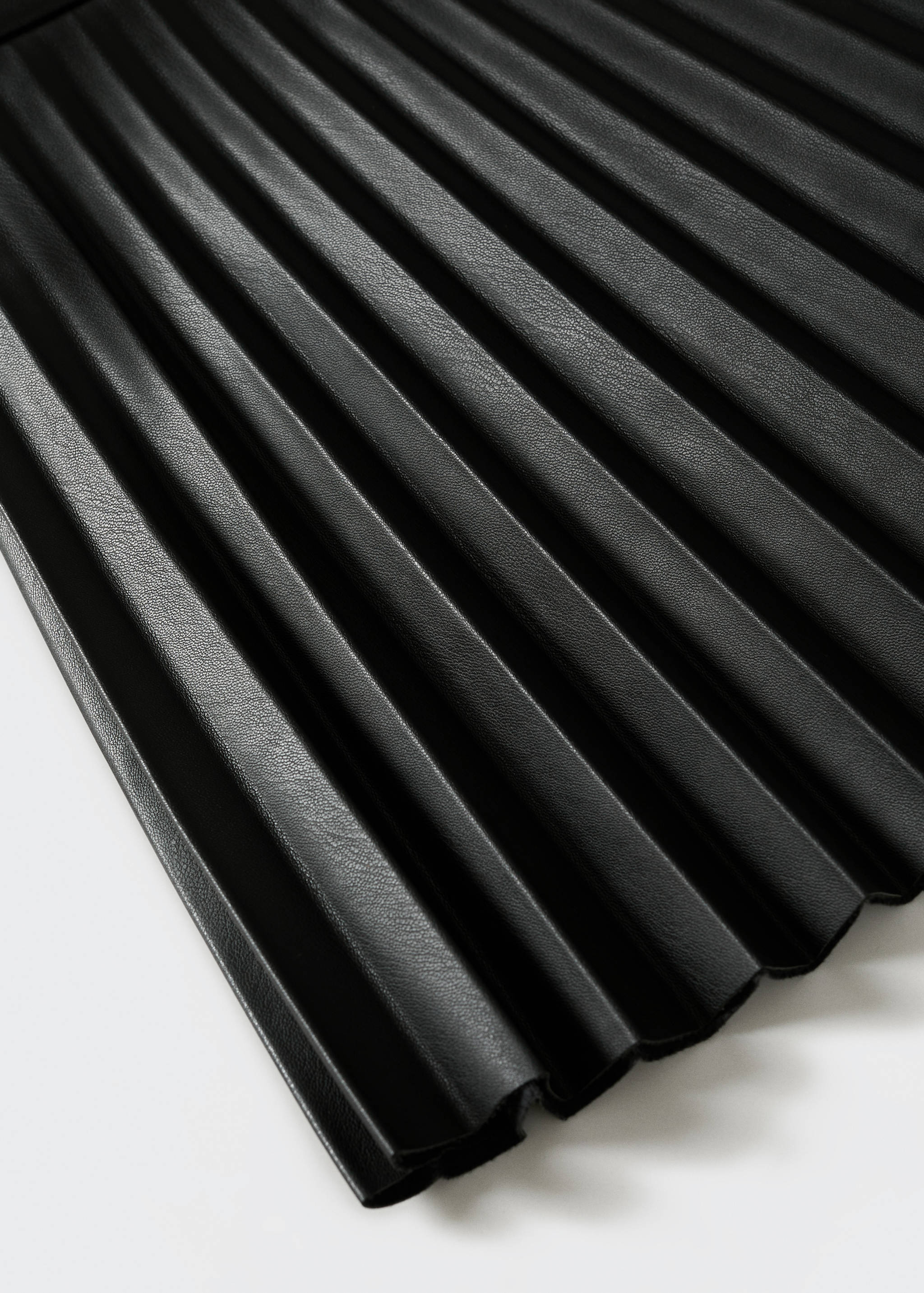 人造革褶皱短裙 - null