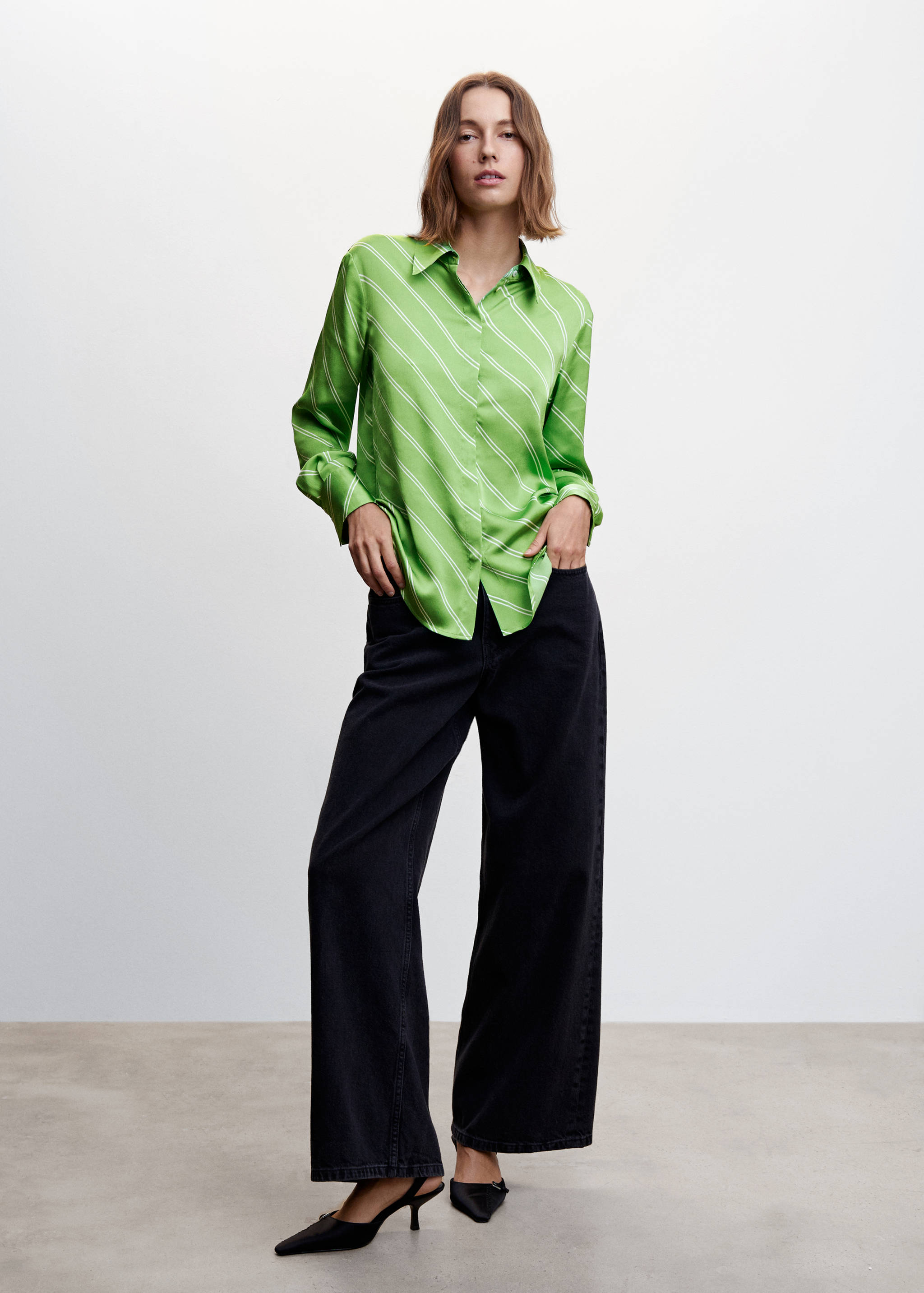 Satin finish flowy shirt - General plane