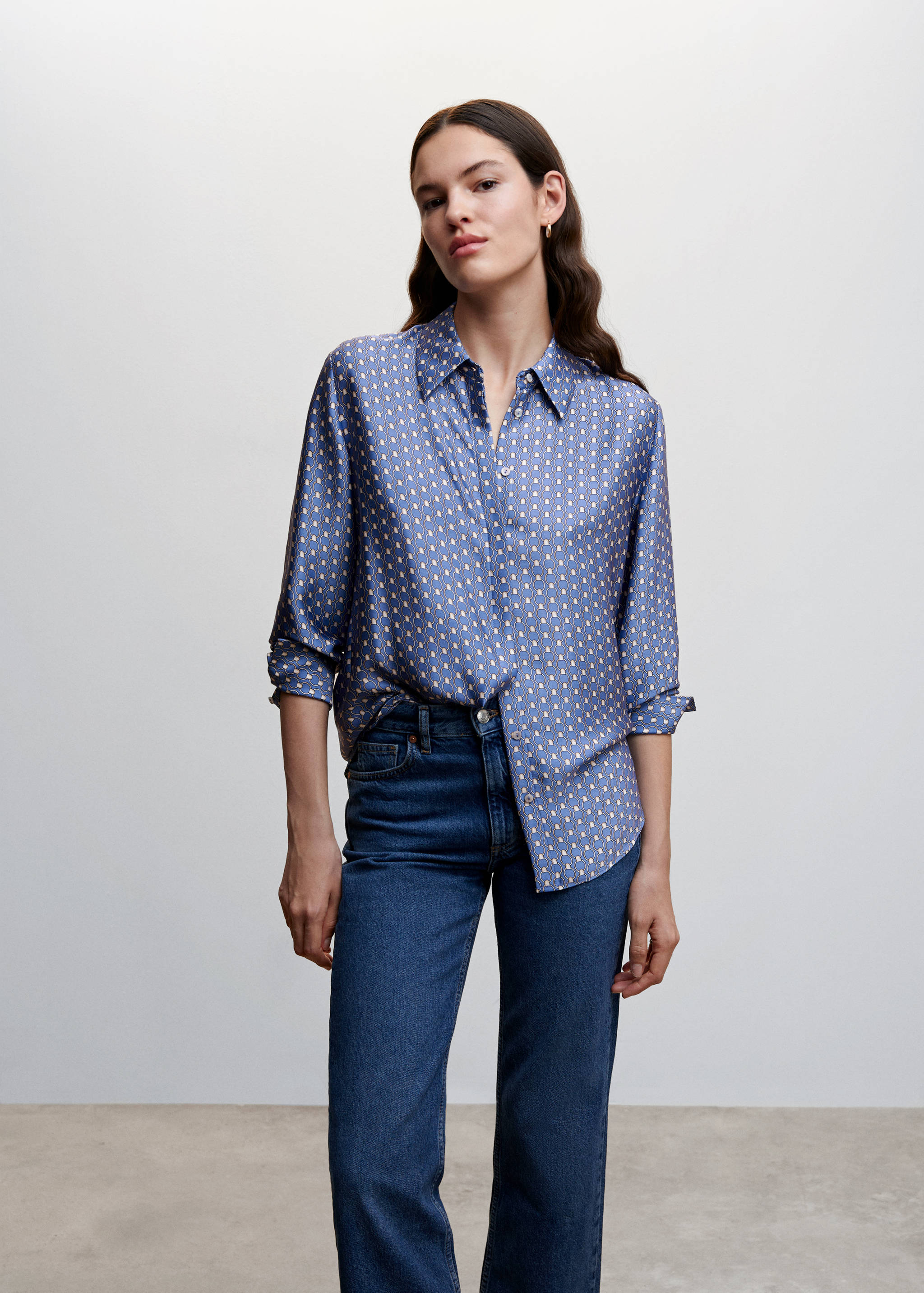 Satin finish flowy shirt - Medium plane