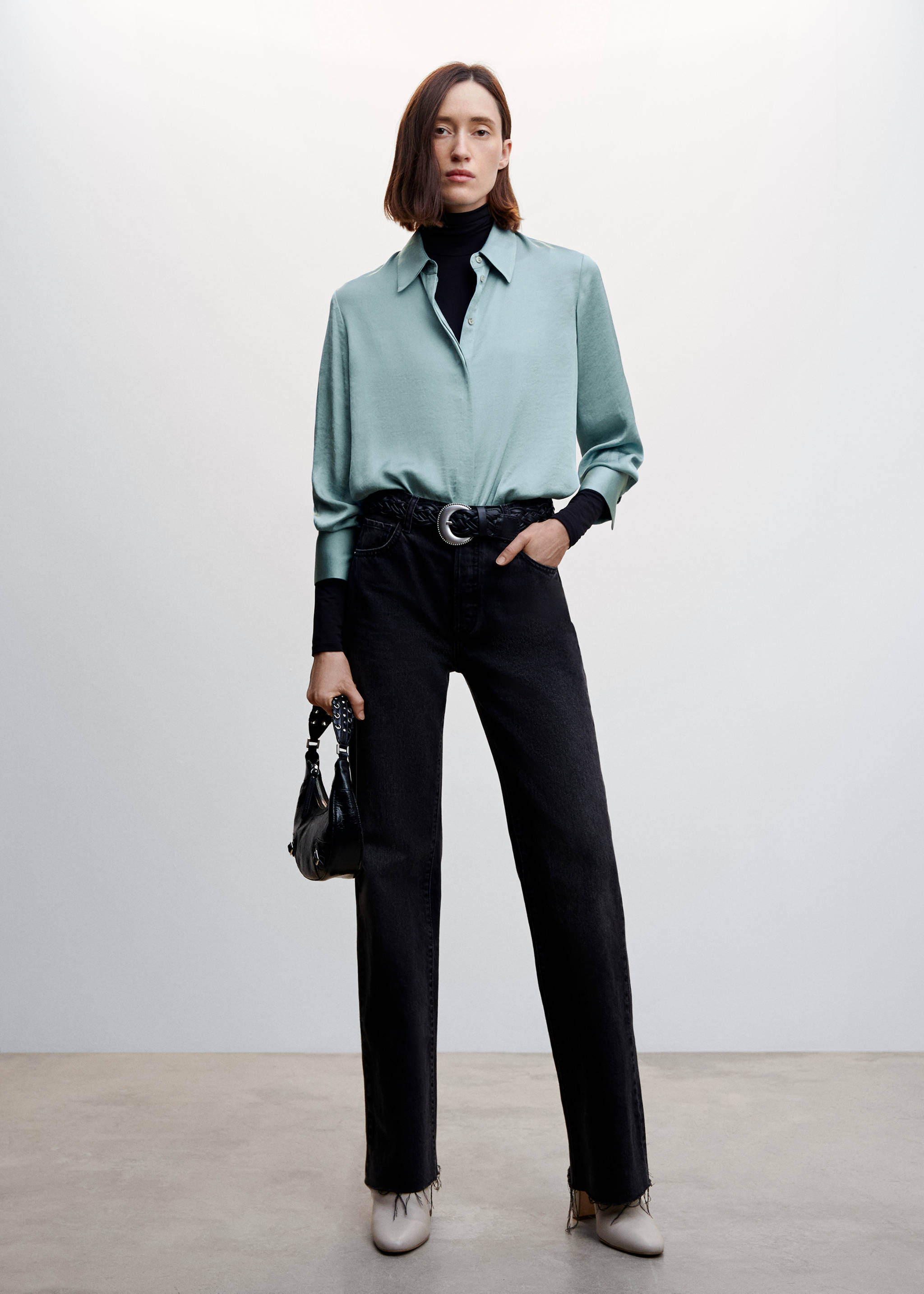 Satin finish flowy shirt - General plane