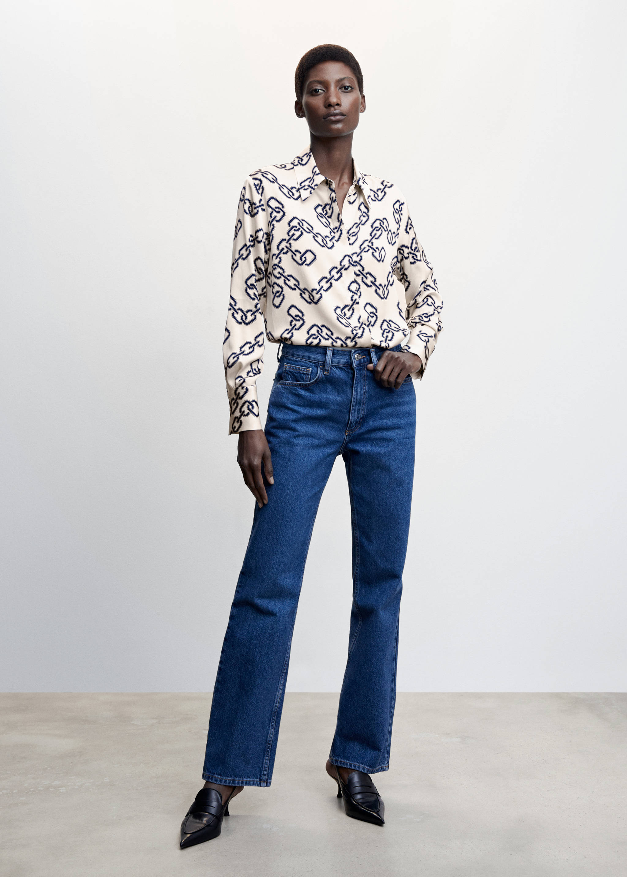 Satin finish flowy shirt - General plane