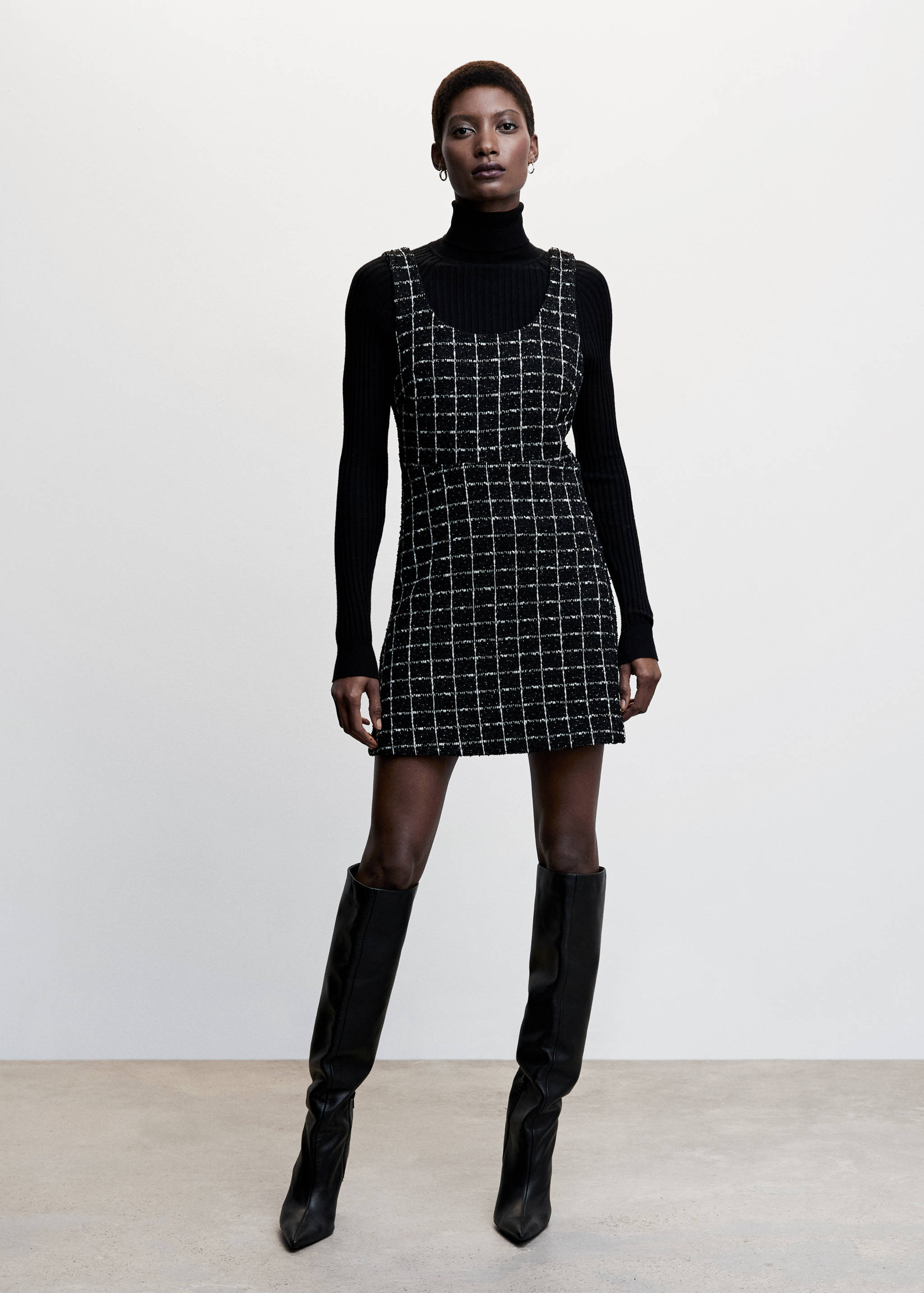 Vestido tweed cuadros - Plano general