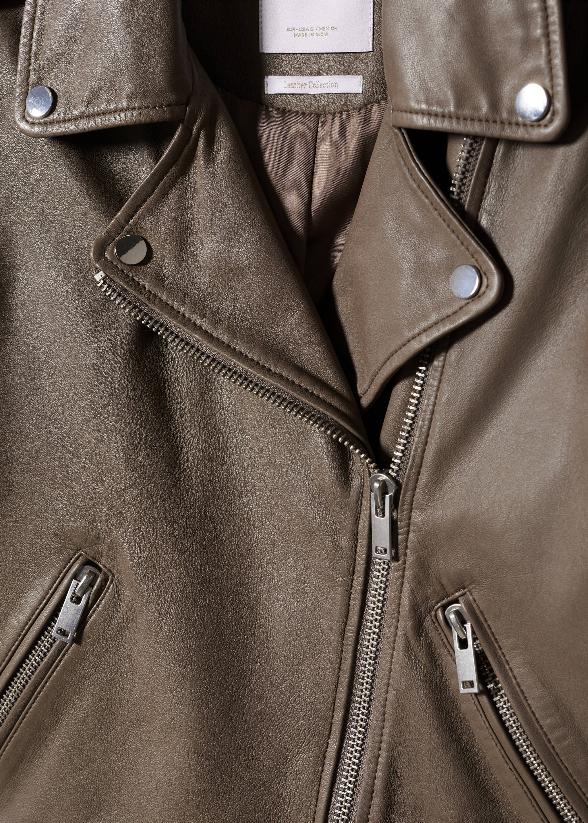 Leather biker jacket - Details of the article 8