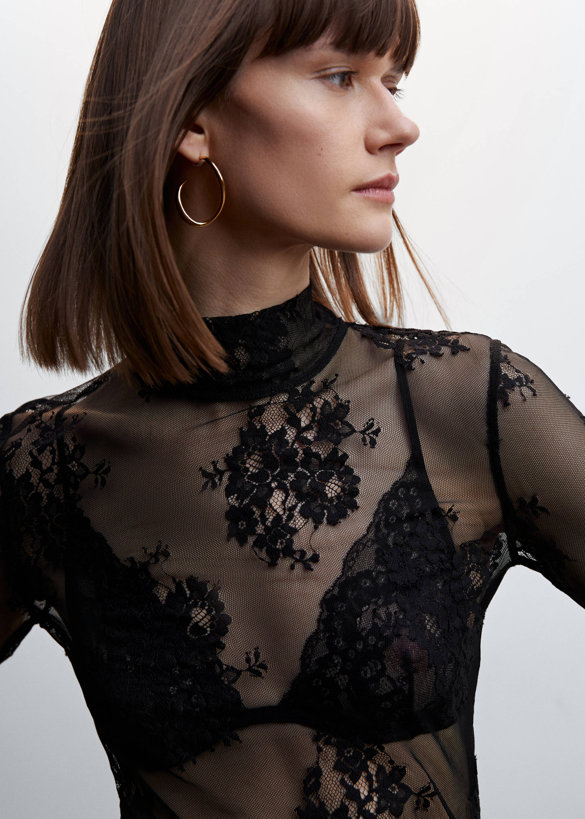 Floral lace T-shirt - Details of the article 1