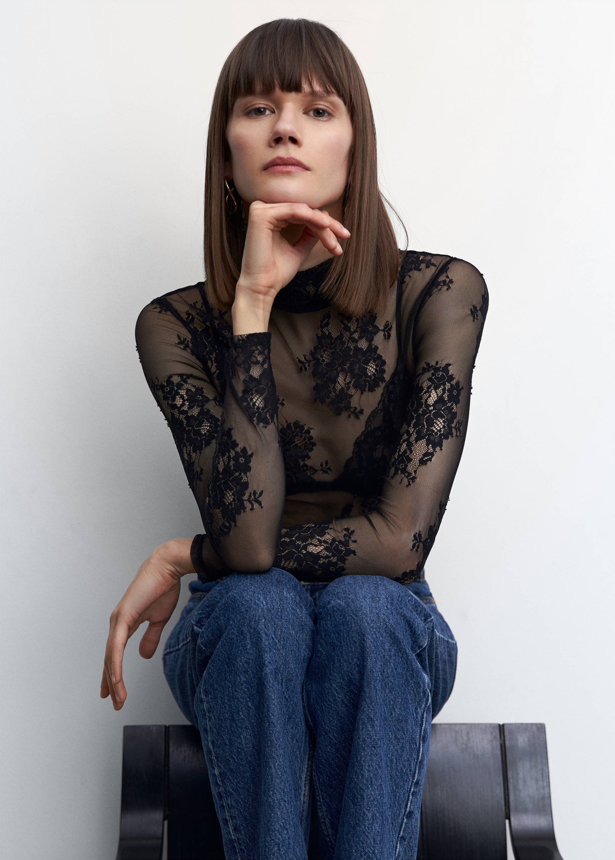 Floral lace T-shirt - Details of the article 2