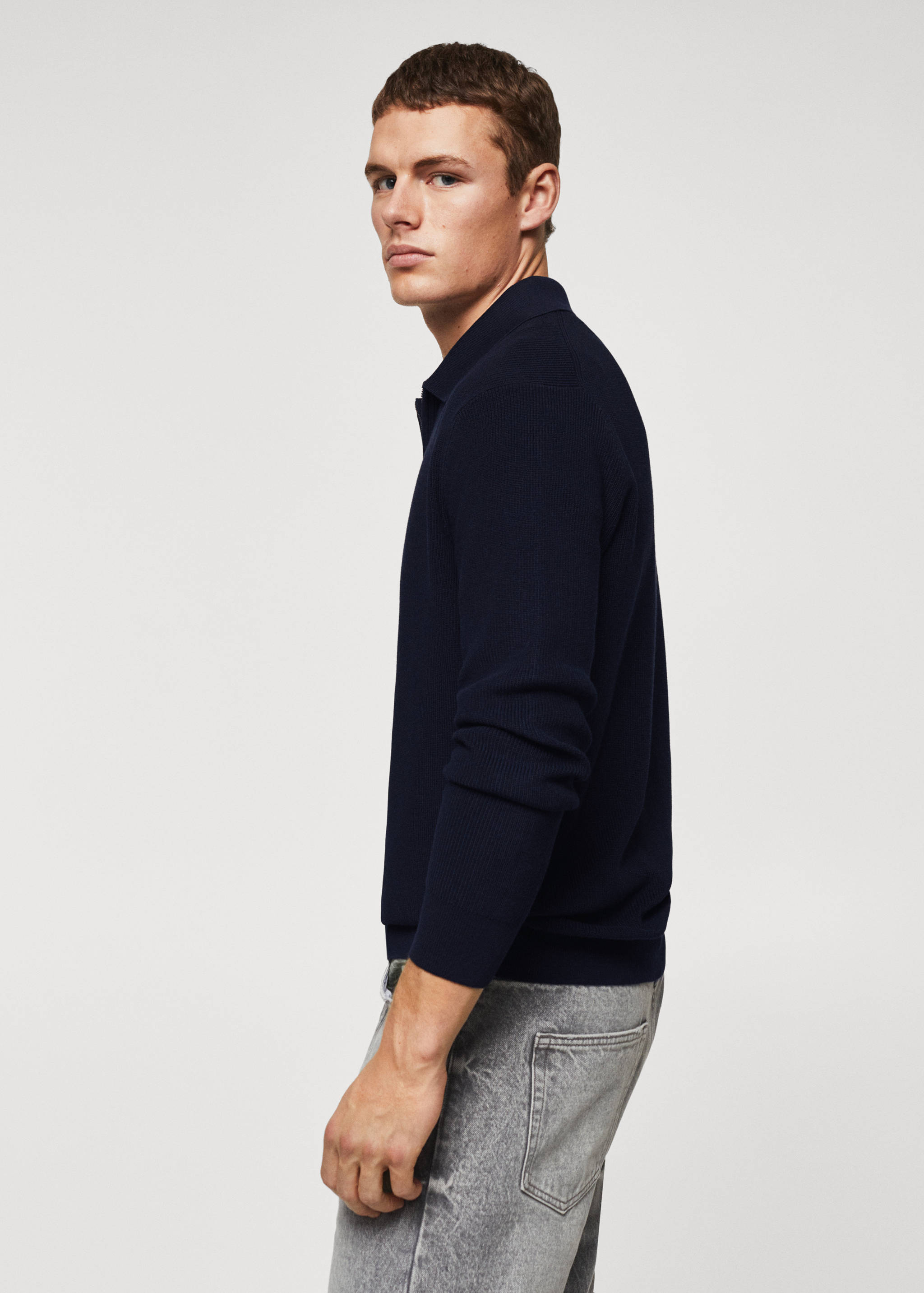Structured knitted polo shirt - Details of the article 6