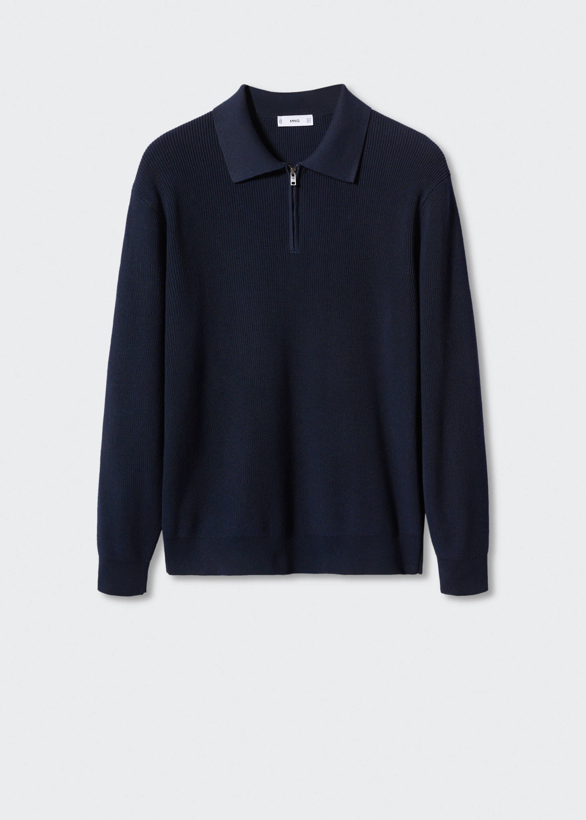 Structured knitted polo shirt - Article without model