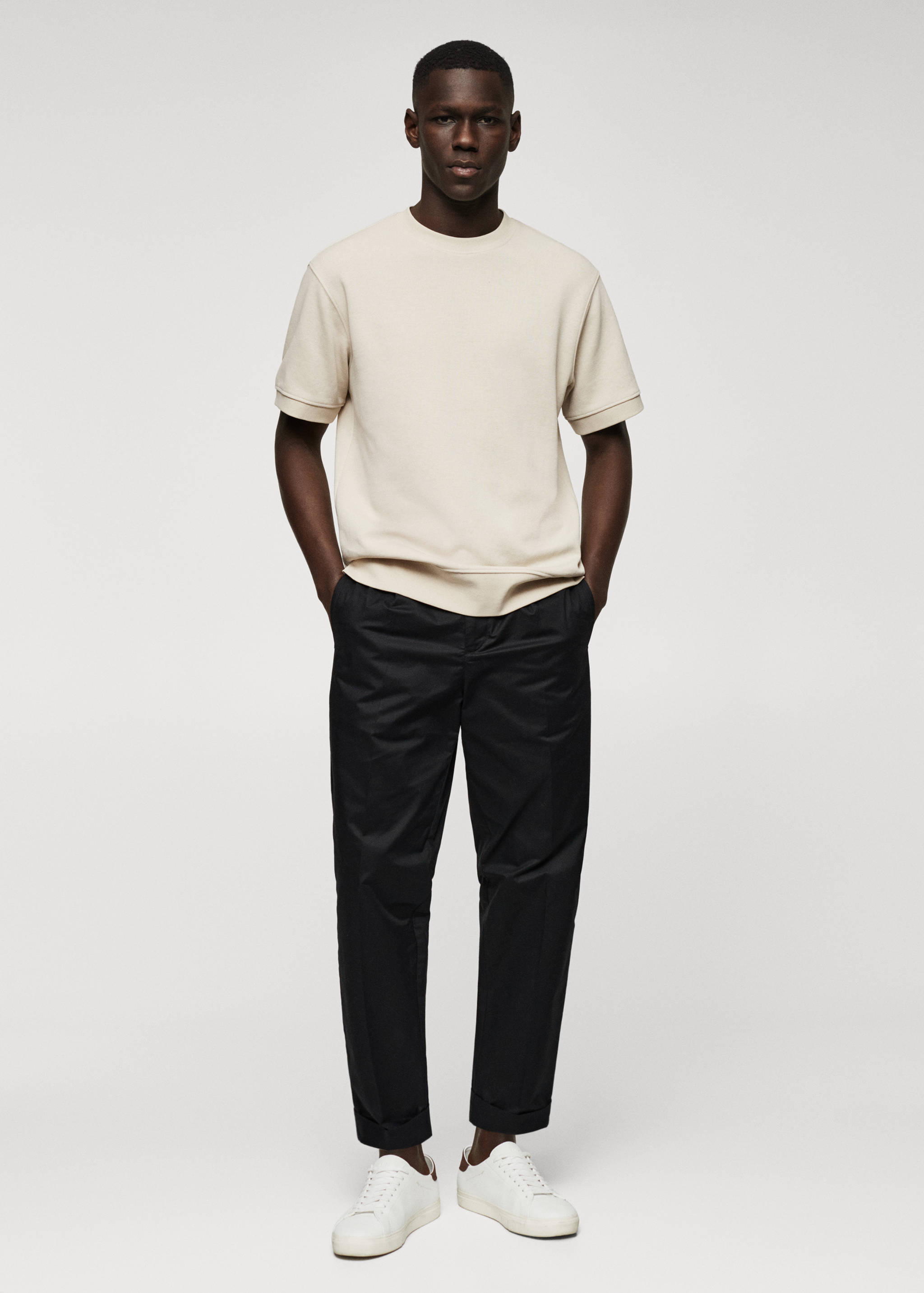 Sweat-shirt tissu éponge manches courtes - Plan général