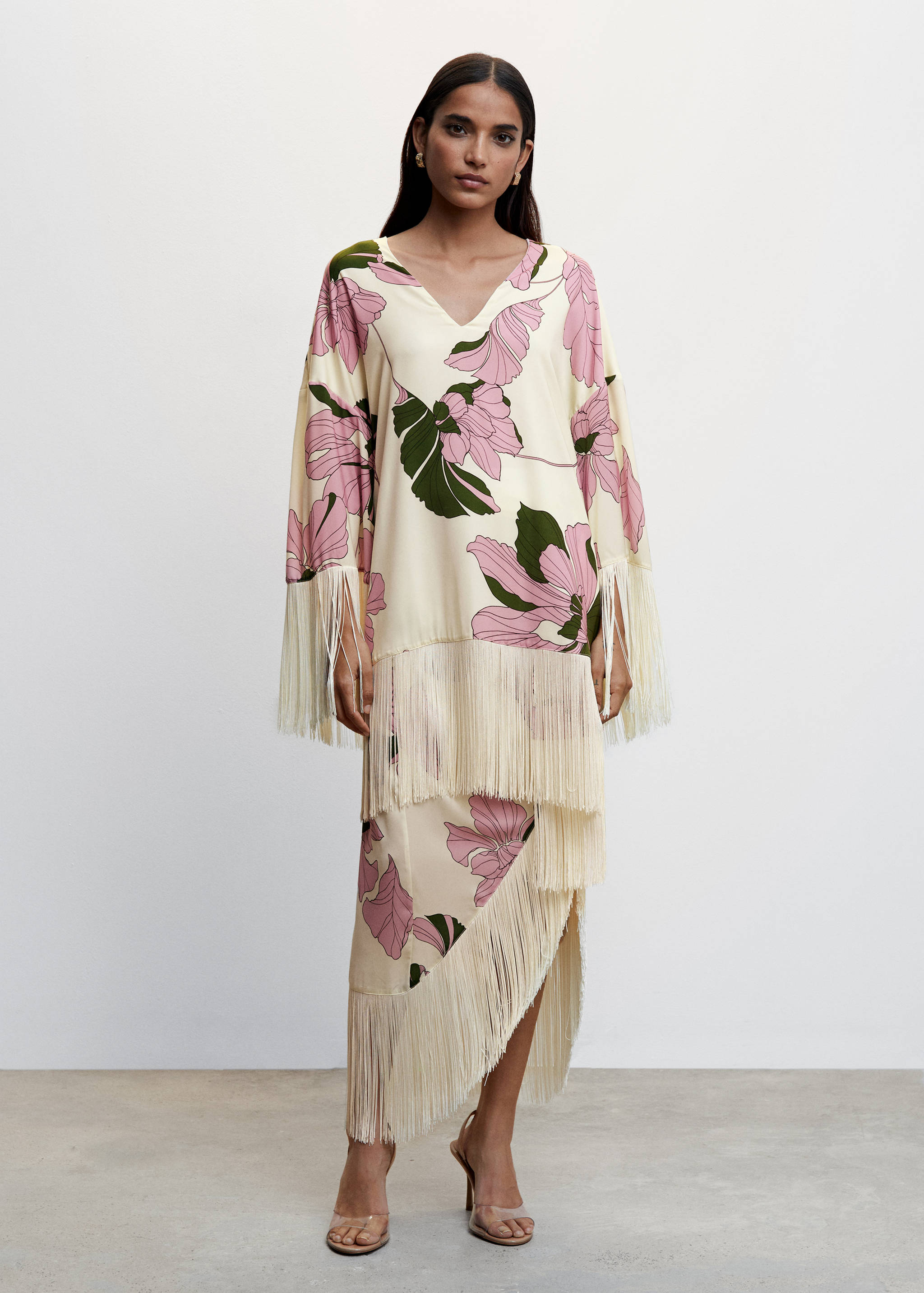 Falda asimétrica flecos - Plano general