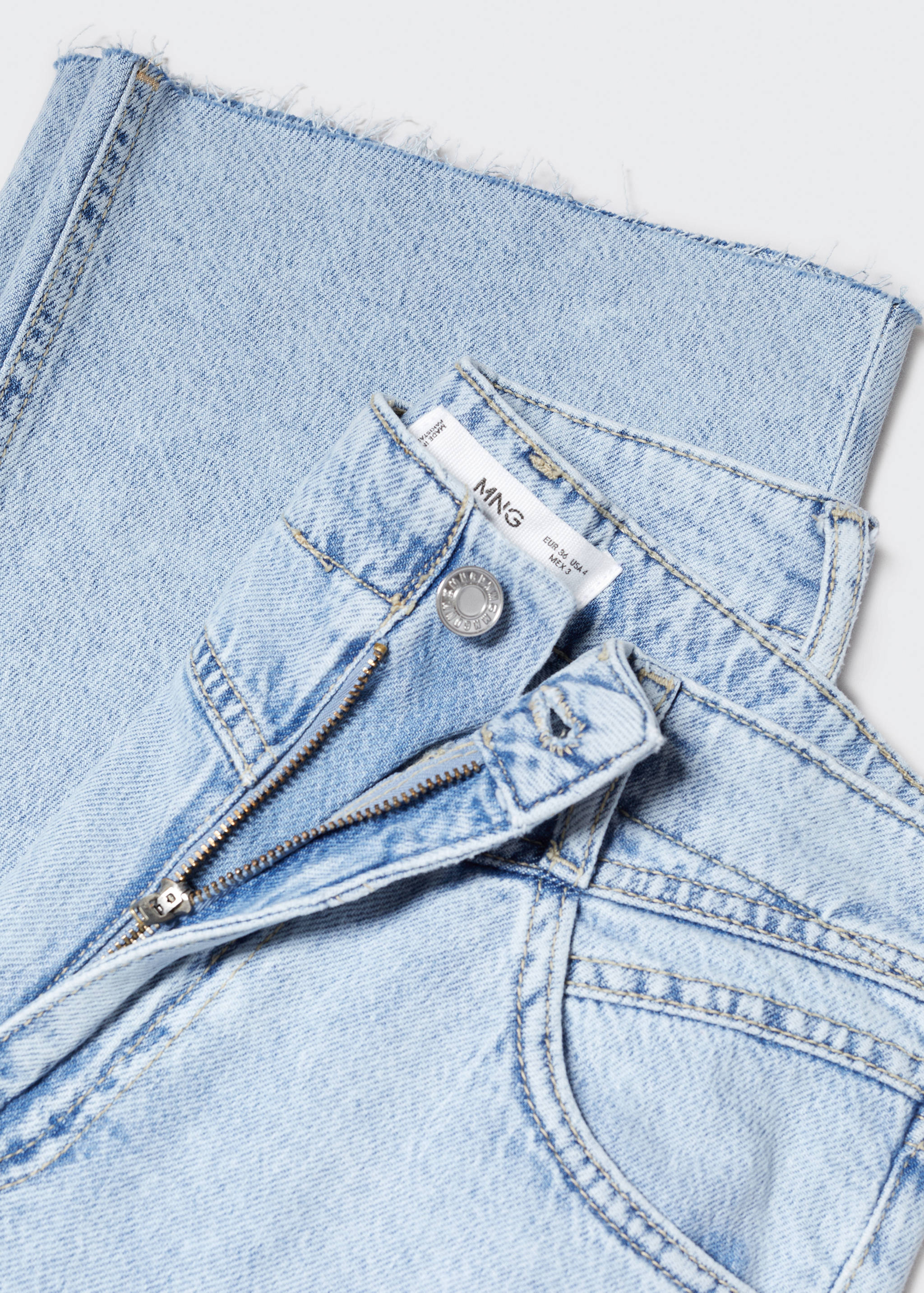 Wideleg low frayed hem jeans - Details of the article 8