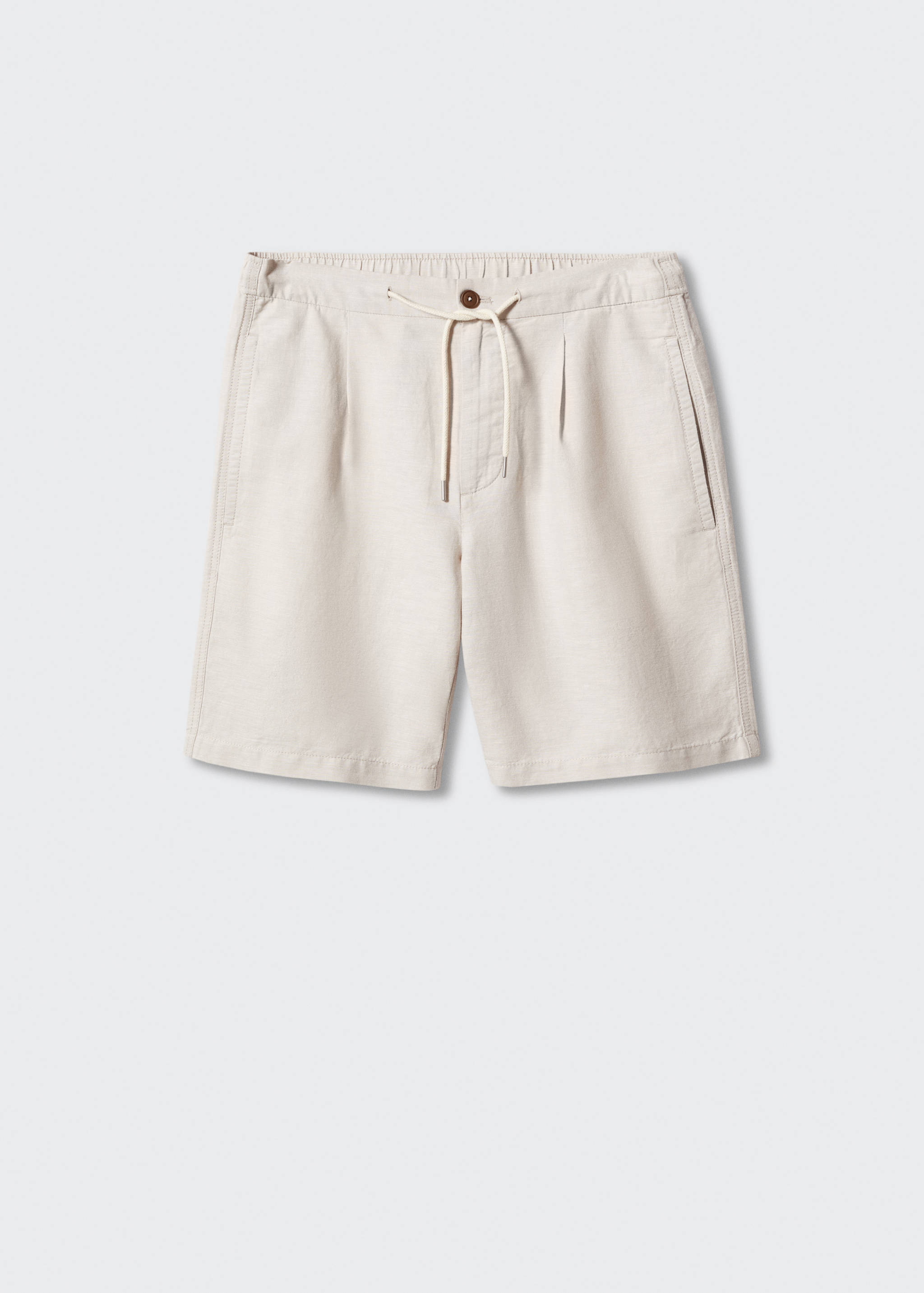 Drawstring linen Bermuda shorts - Article without model