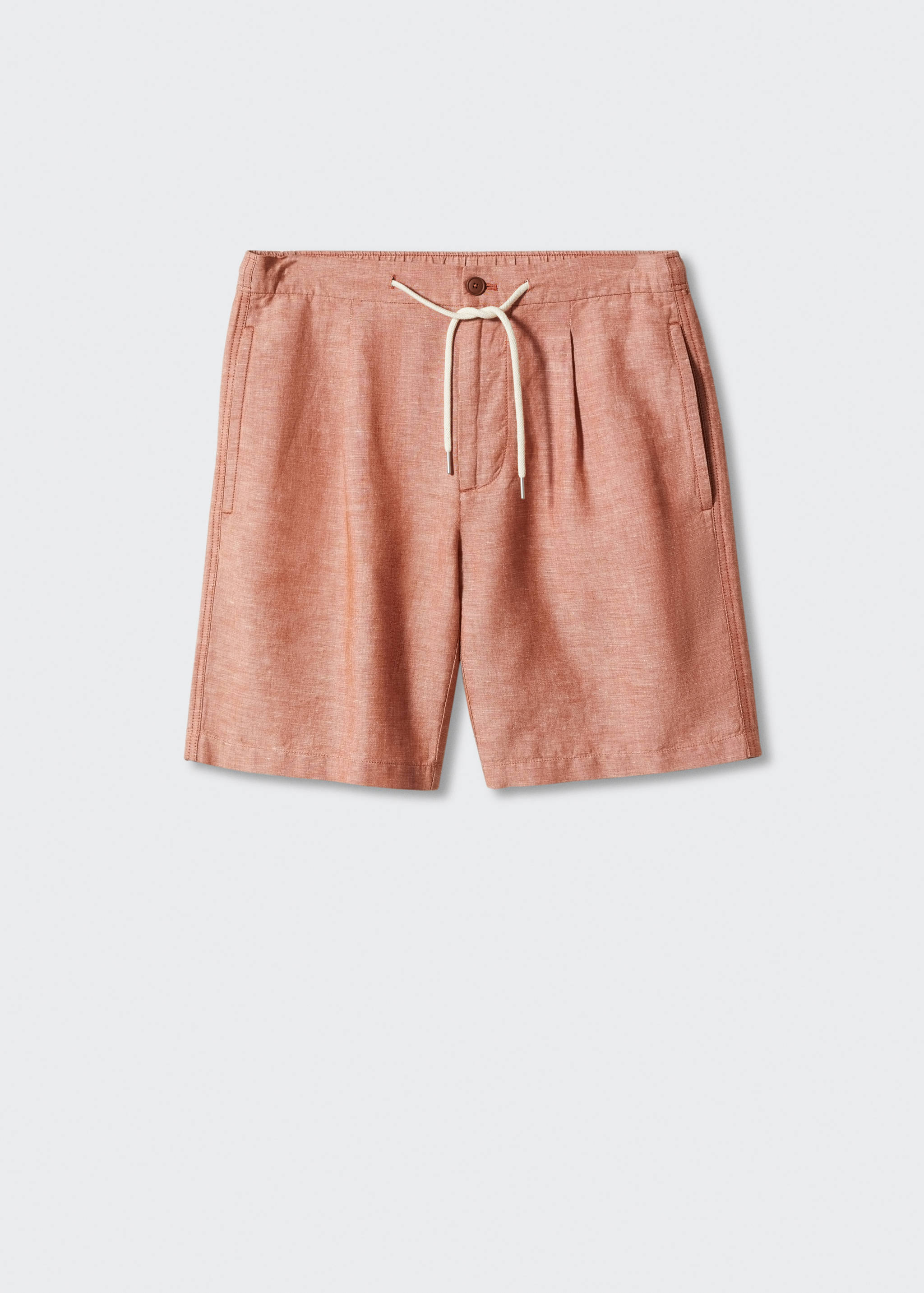 Drawstring linen Bermuda shorts - Article without model