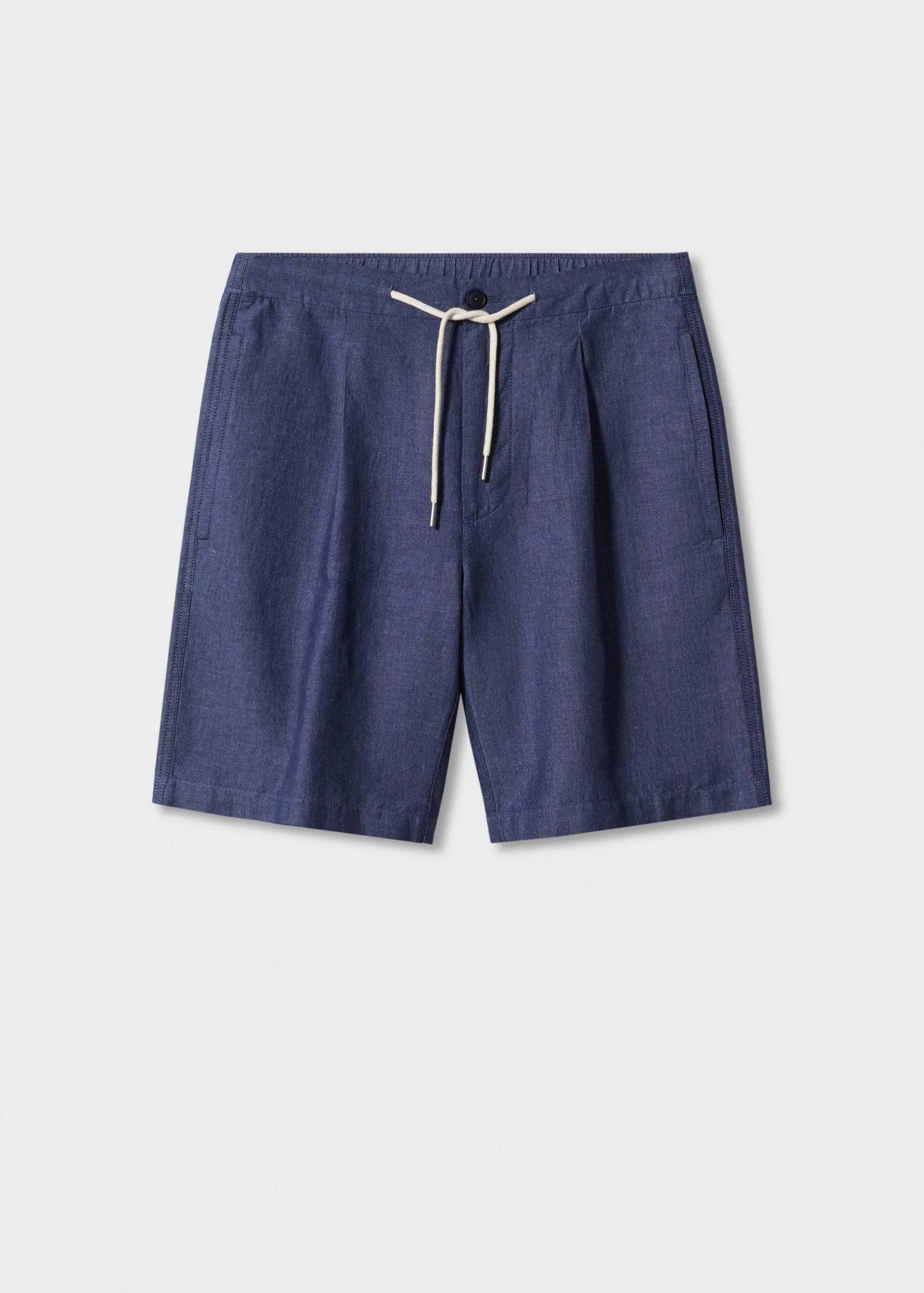 Drawstring linen Bermuda shorts - Article without model