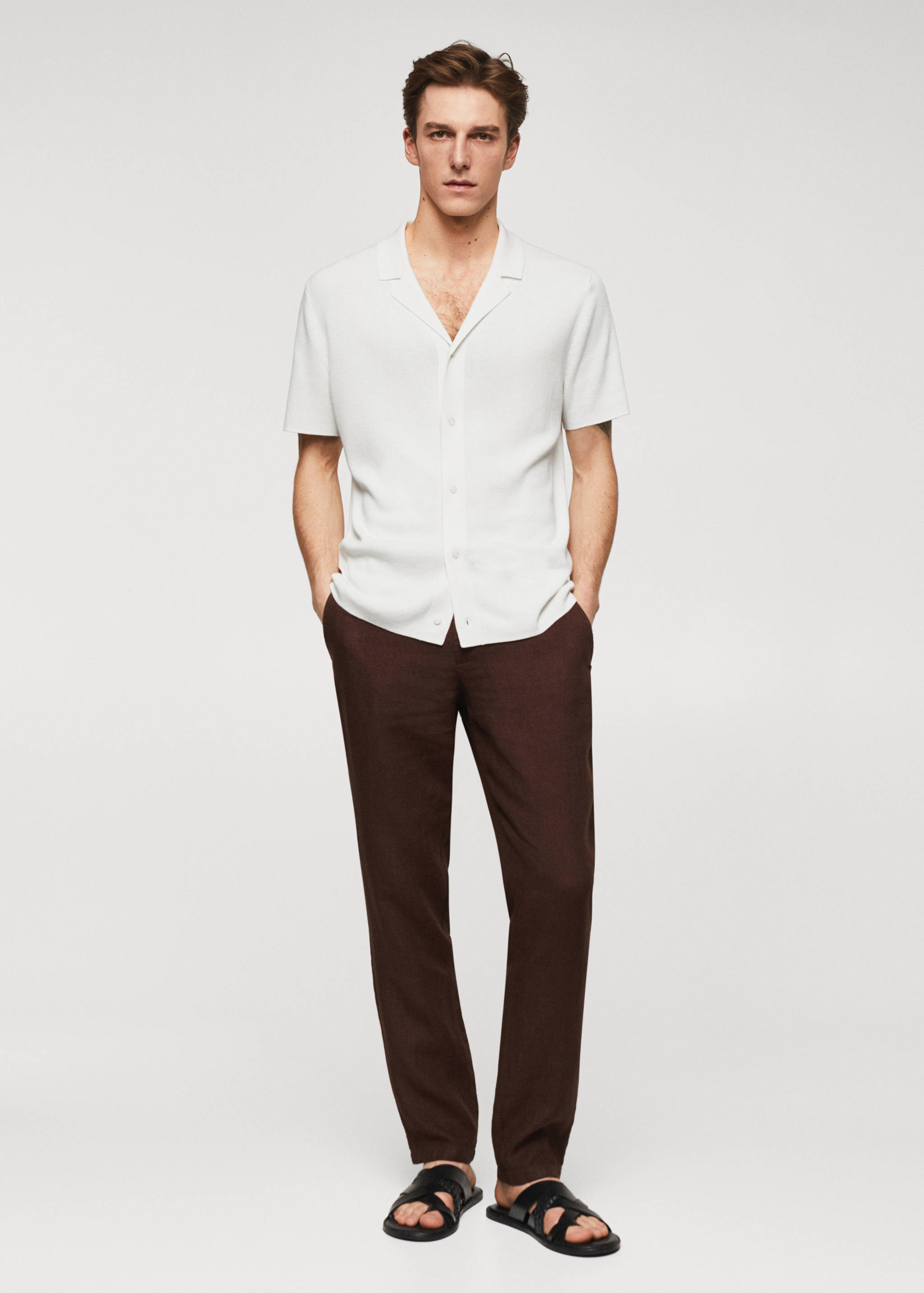 Regular-fit shirt with bowling neck - General plane