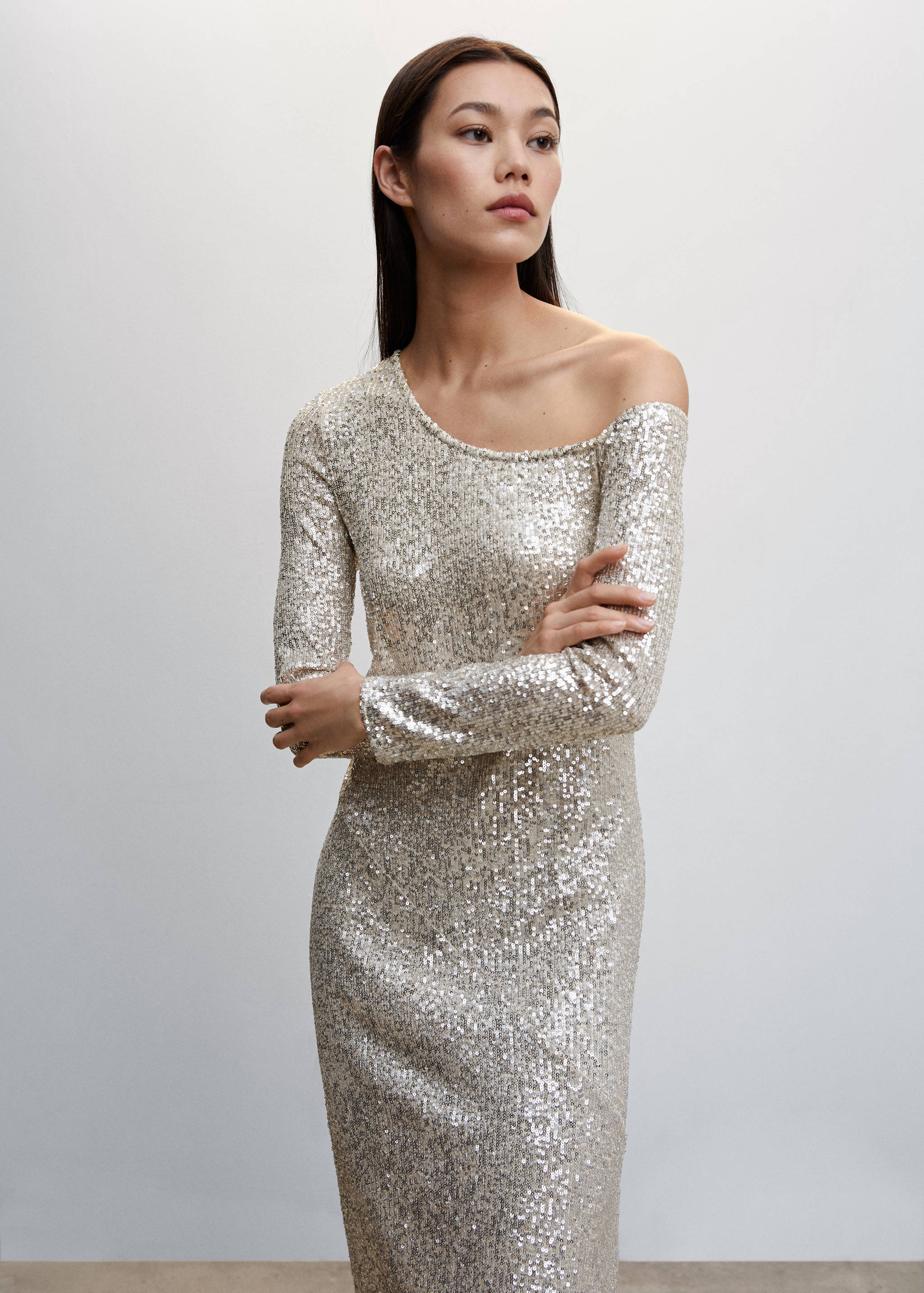 Asymmetric sequin dress - Medium plane