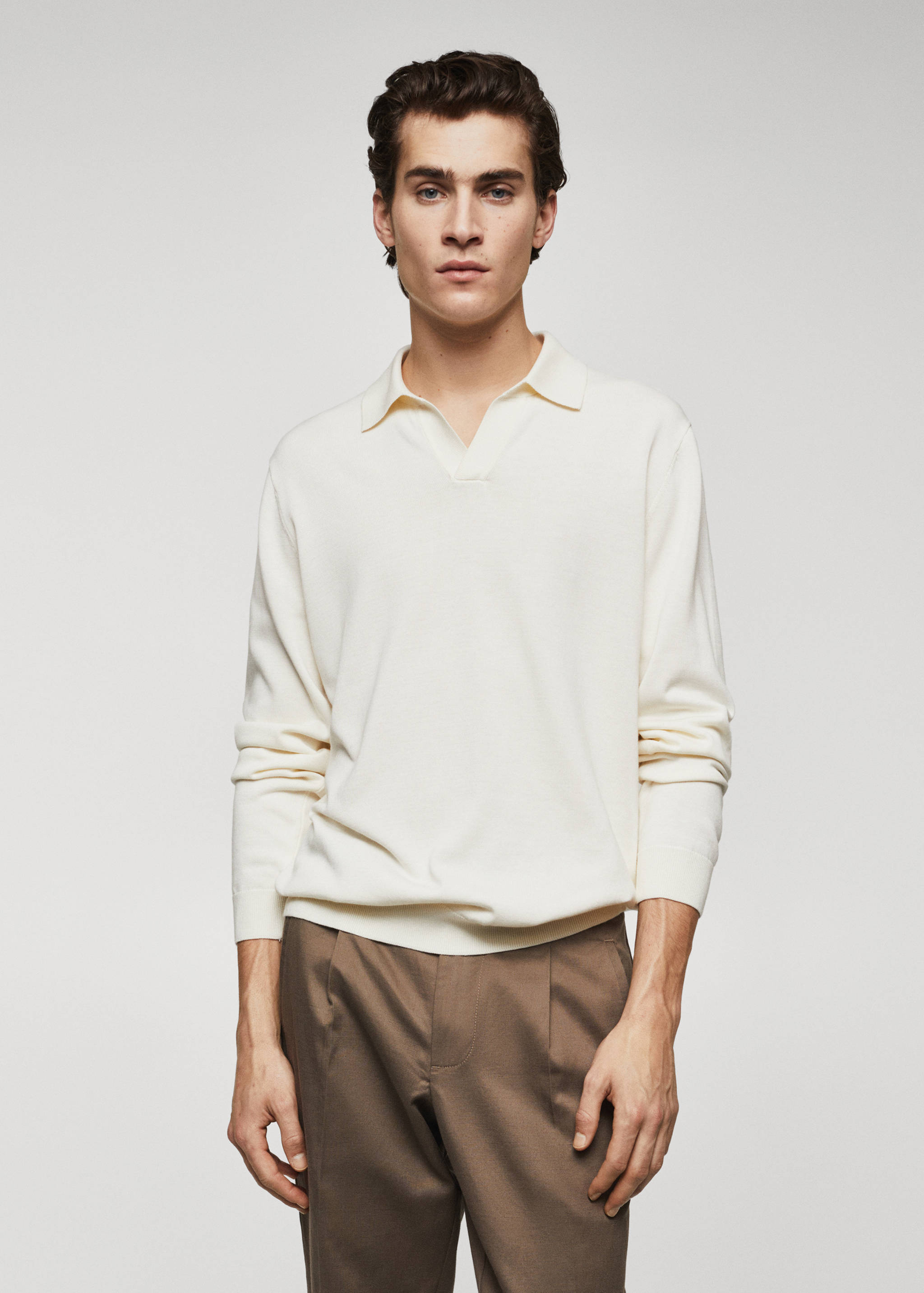 Polo maille manches longues - Plan moyen