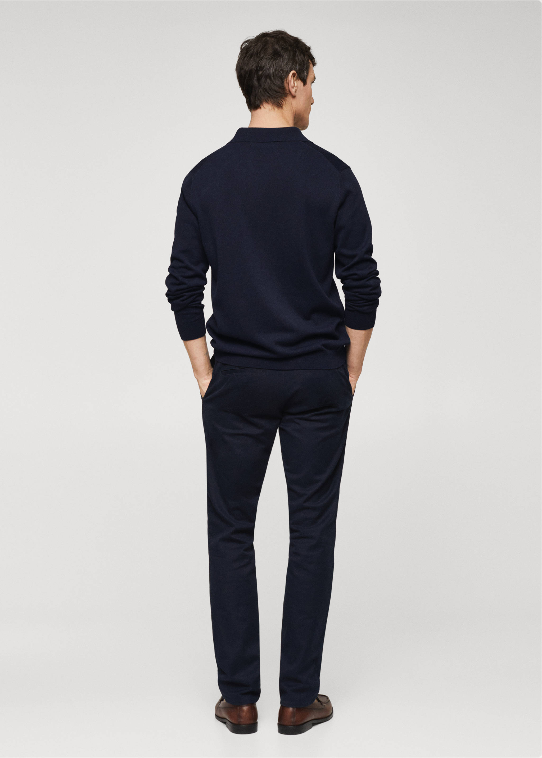 Трикотажное поло с длинным рукавом - Обратная сторона изделия