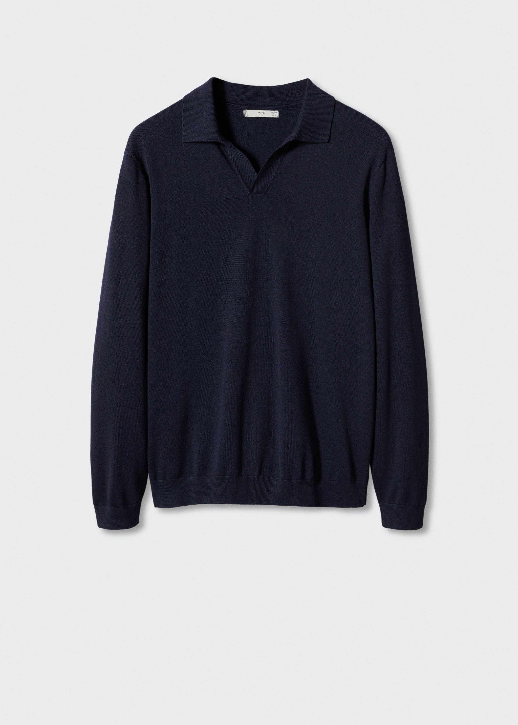 Трикотажное поло с длинным рукавом - Изделие без модели