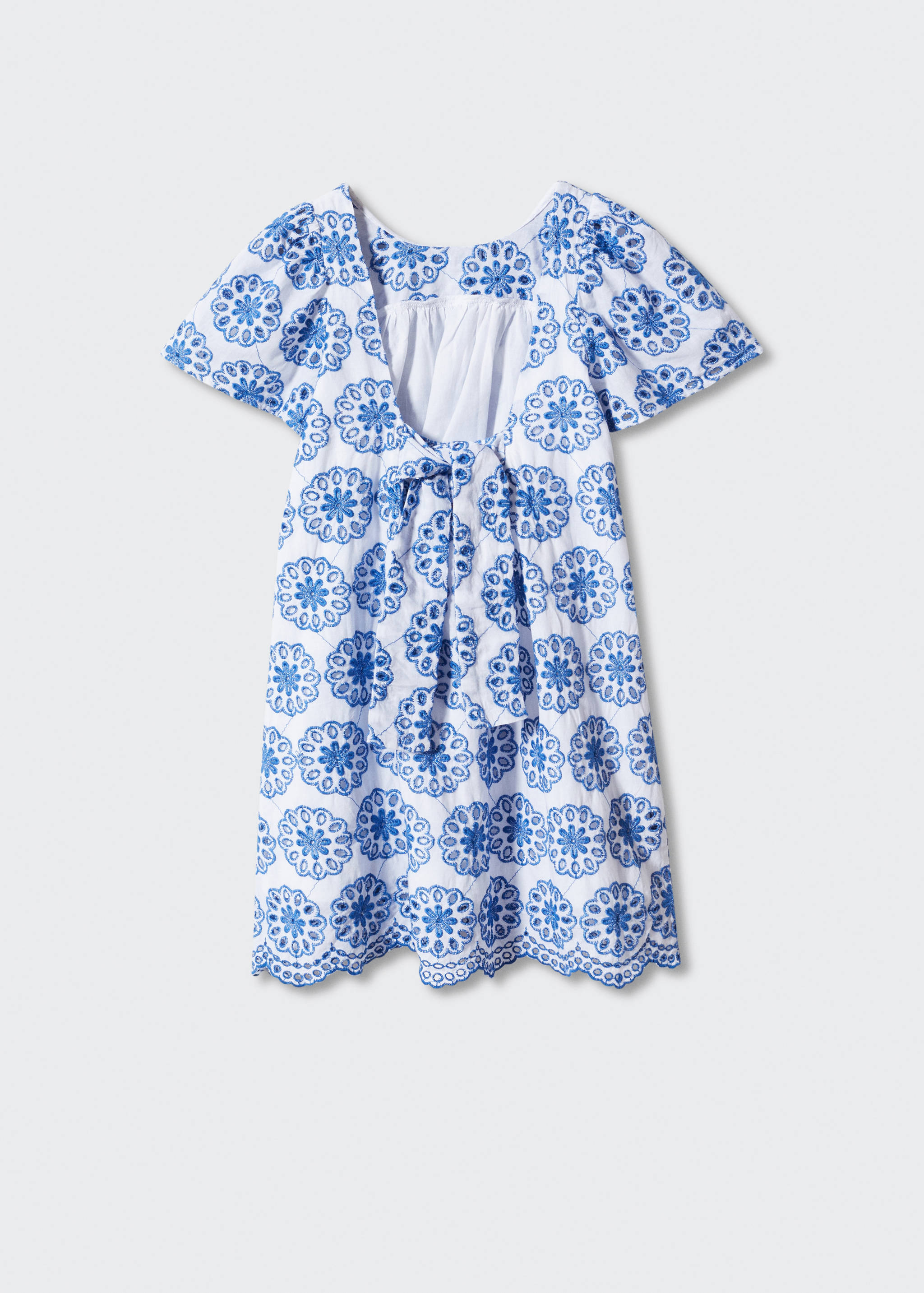 فستان مطرز بأزهار - الجهة الخلفية للمنتج