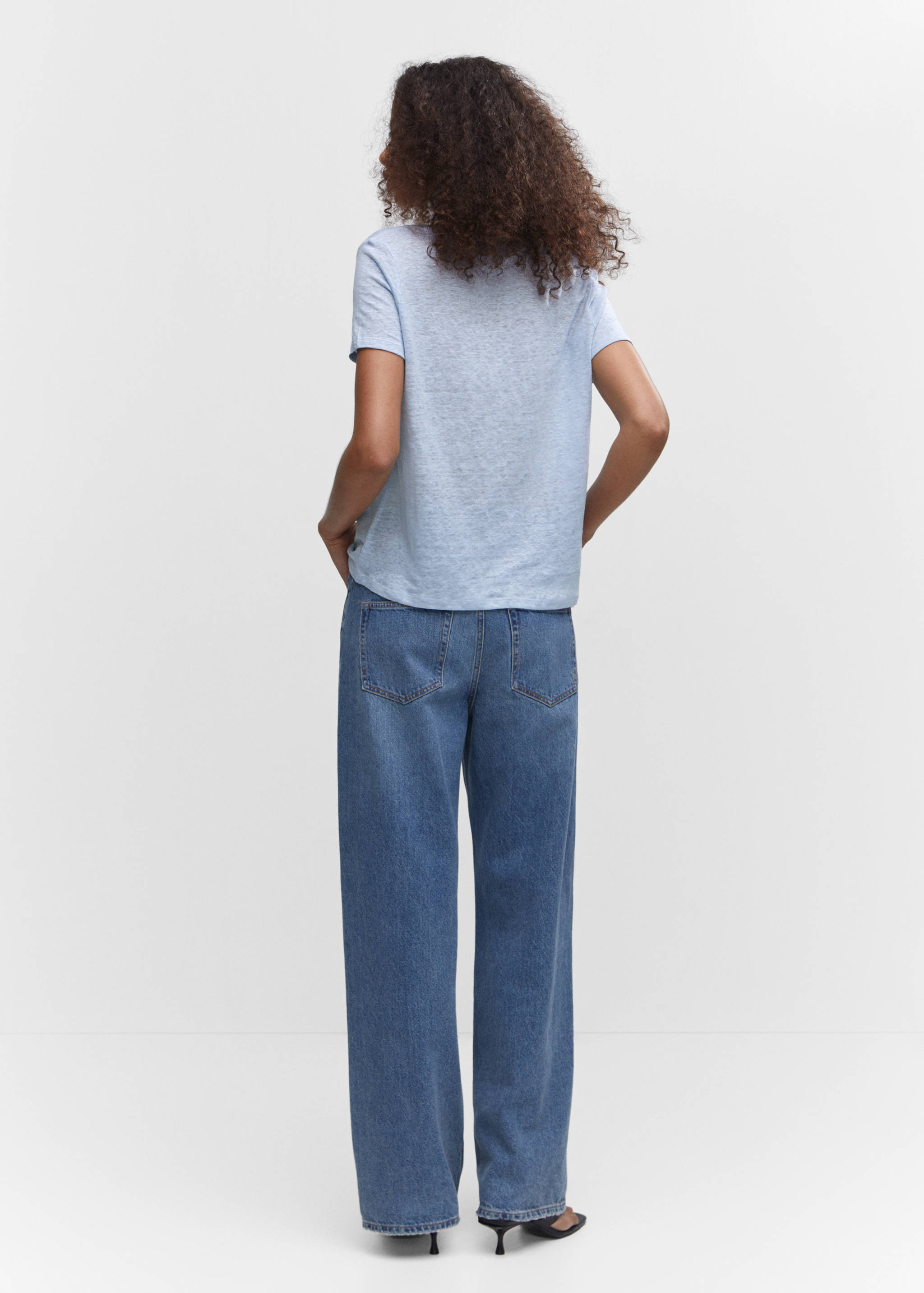 T-shirt lin col V - Verso de l’article