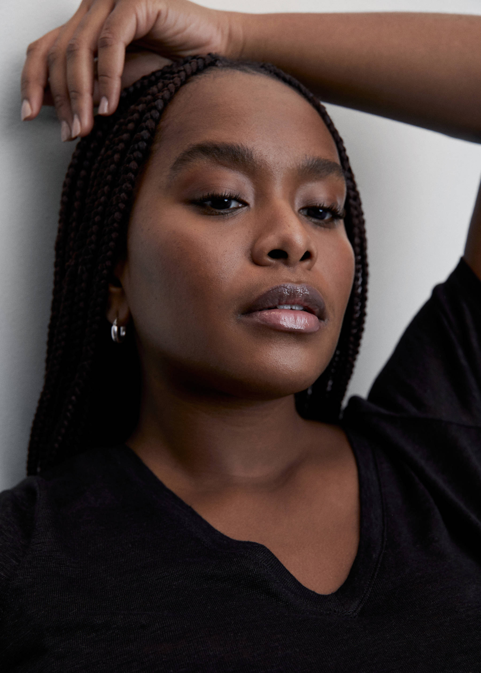 T-shirt lin col V - Détail de l'article 4