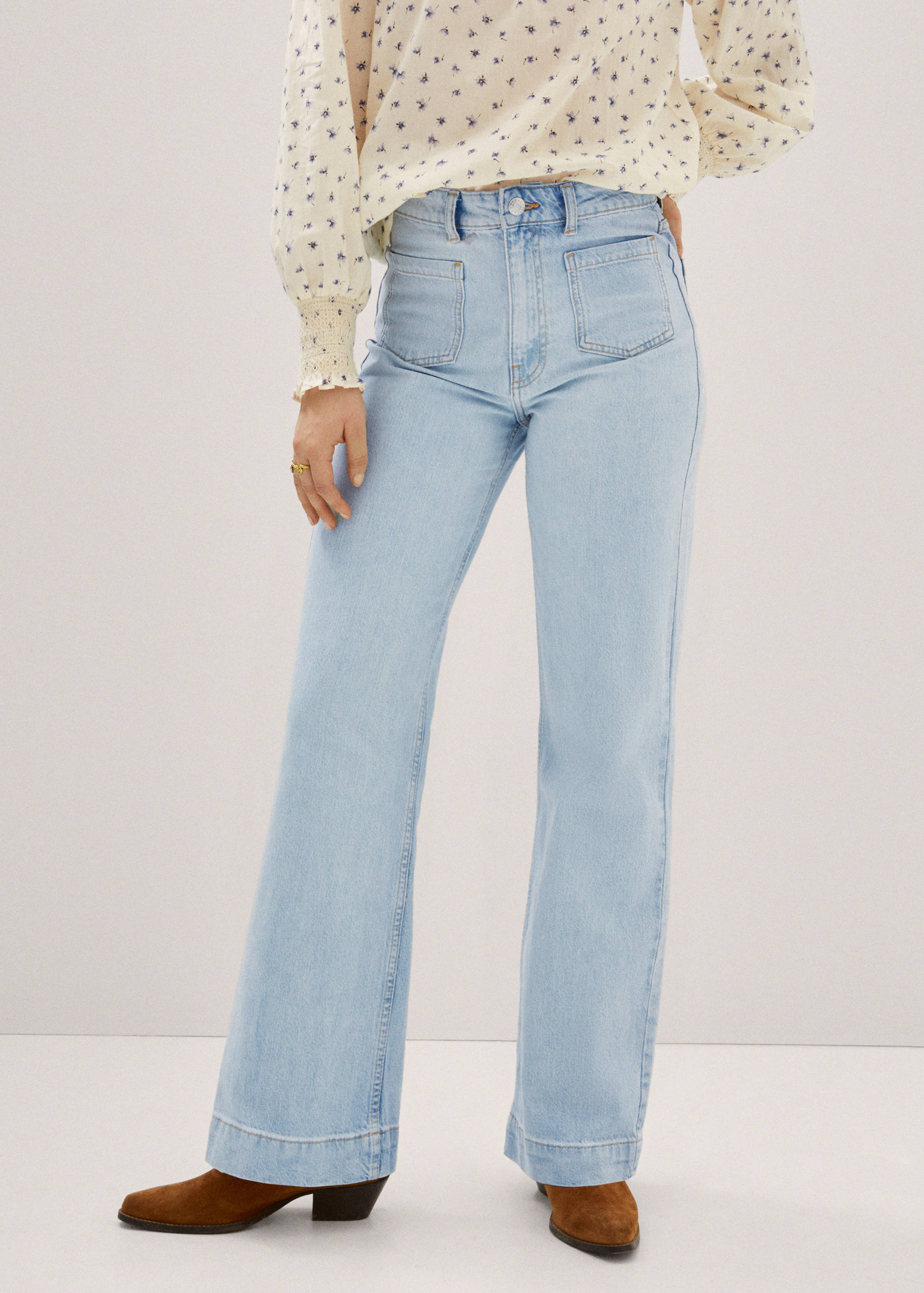 Wideleg jeans with pockets - Medium plane