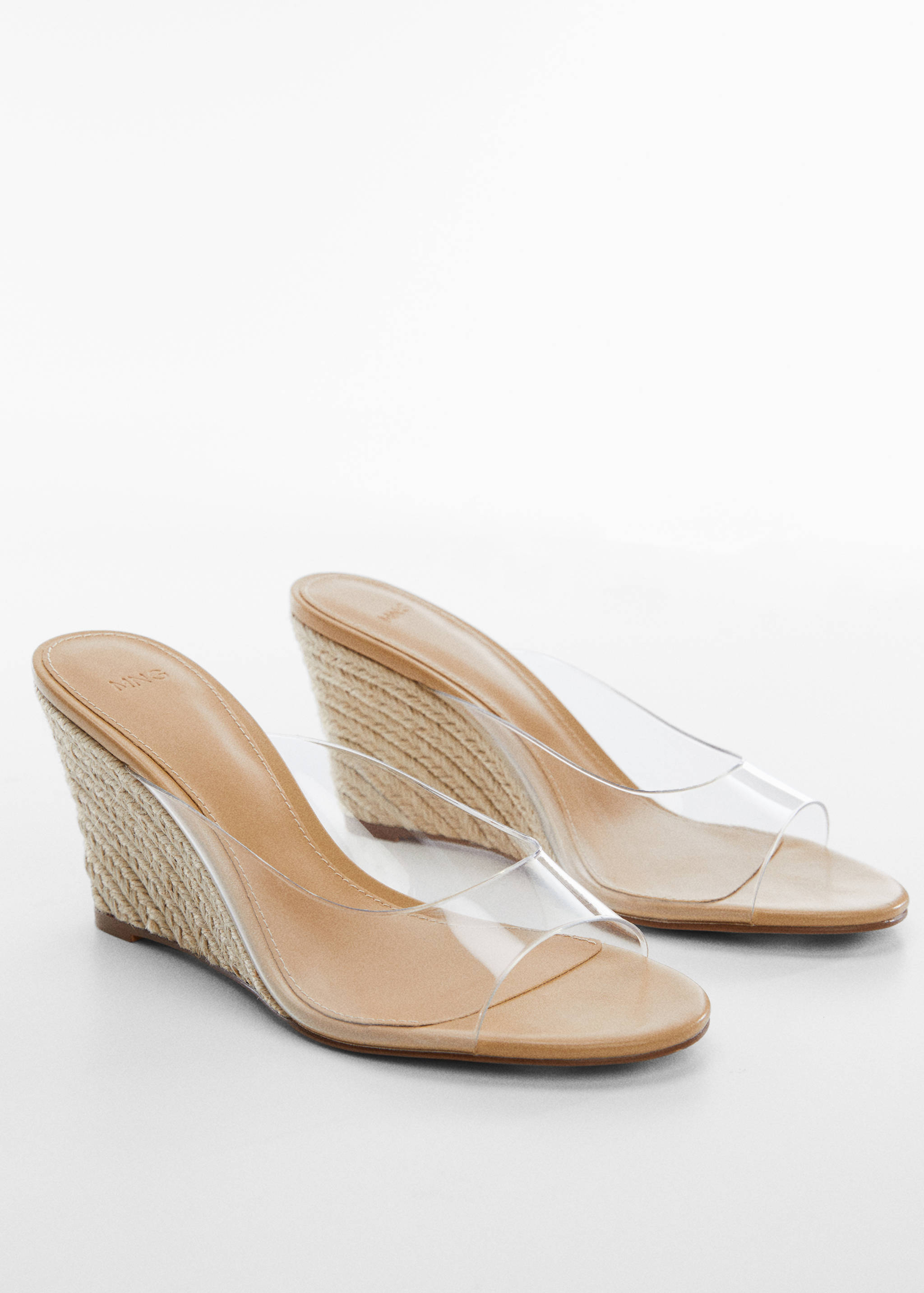 Wedge sandals with vinyl panel - Medium plane