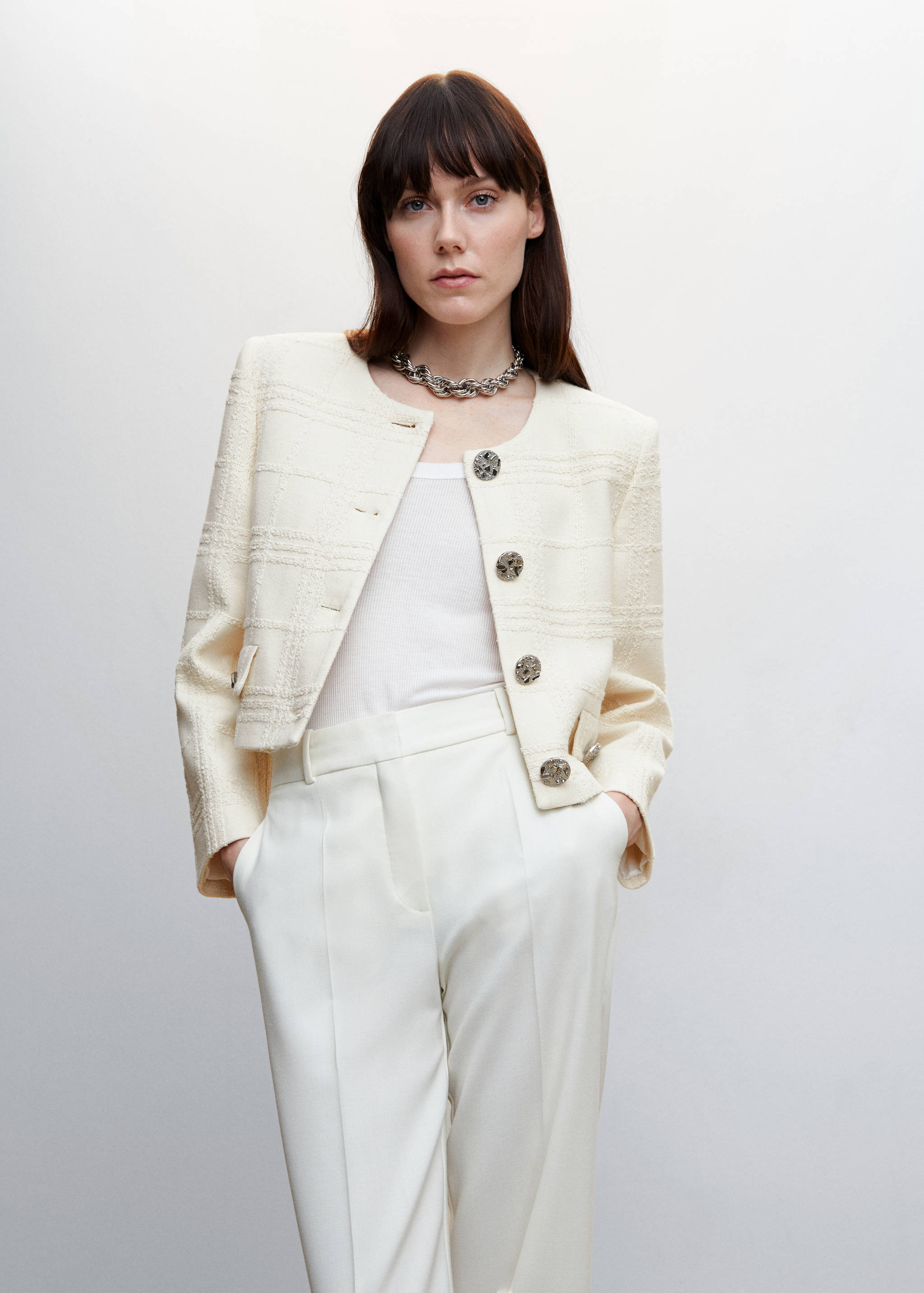 Checked texture jacket - Medium plane