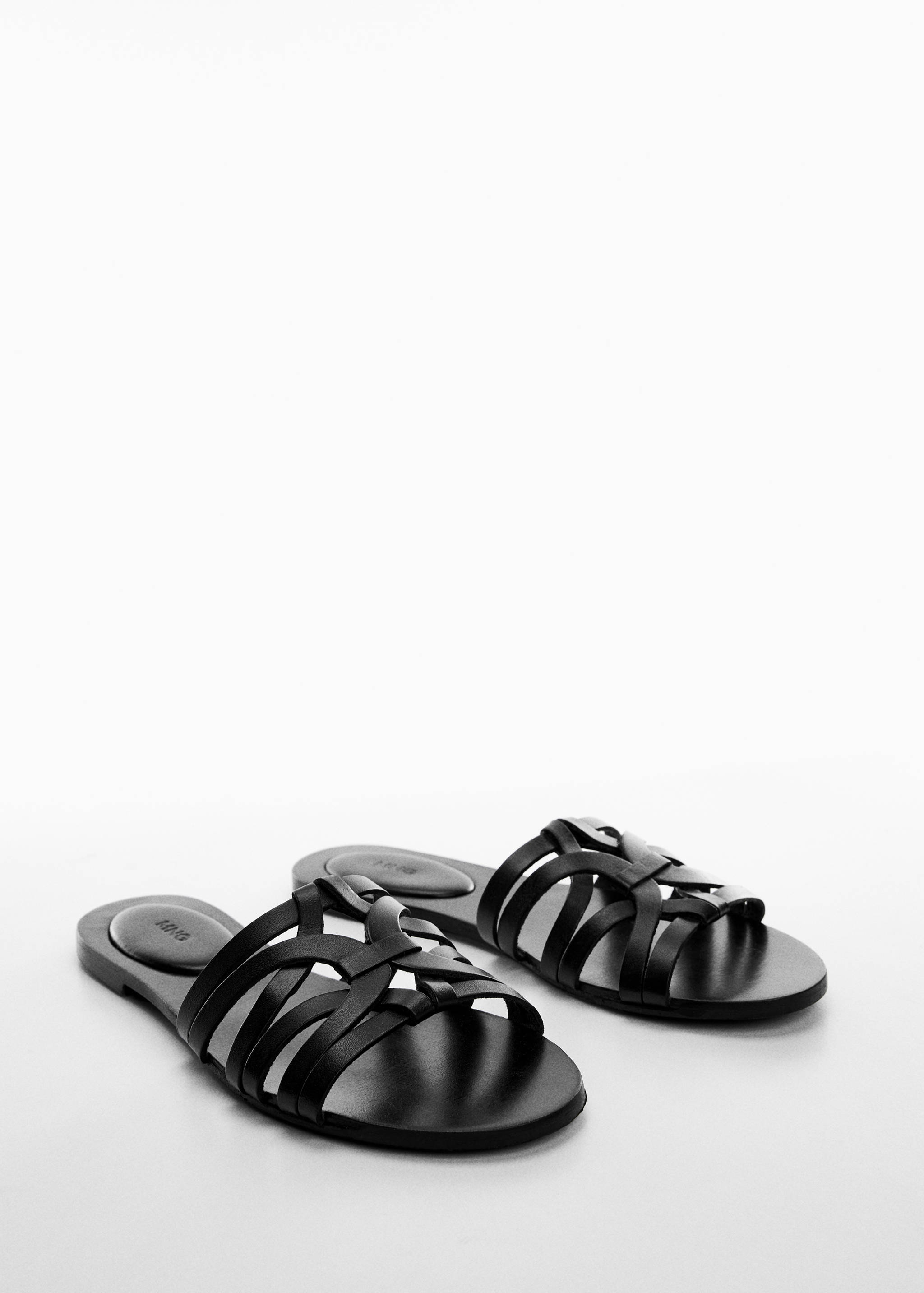 Leather straps sandals - Medium plane