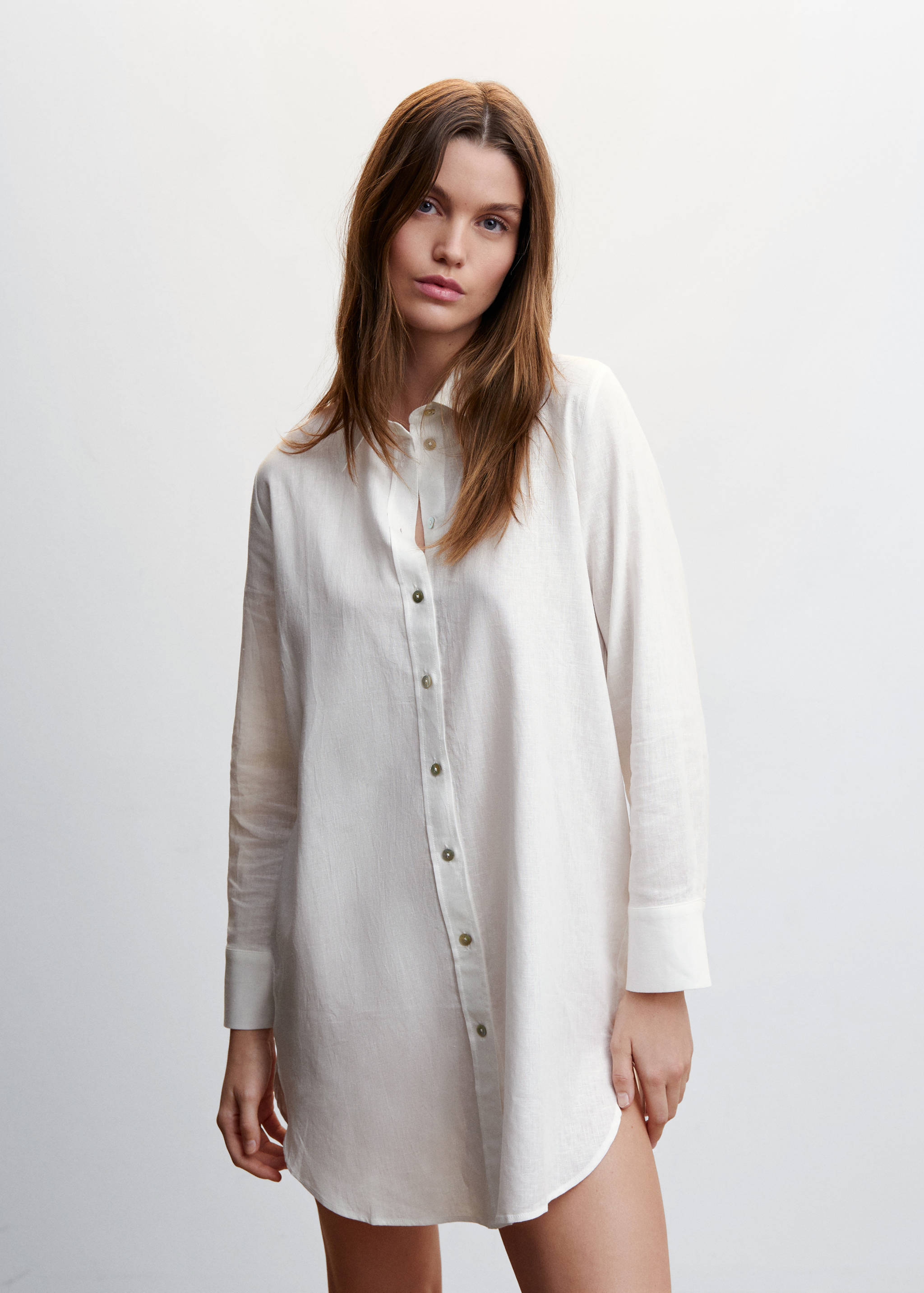 قميص نوم من الكتان - رؤية وسط