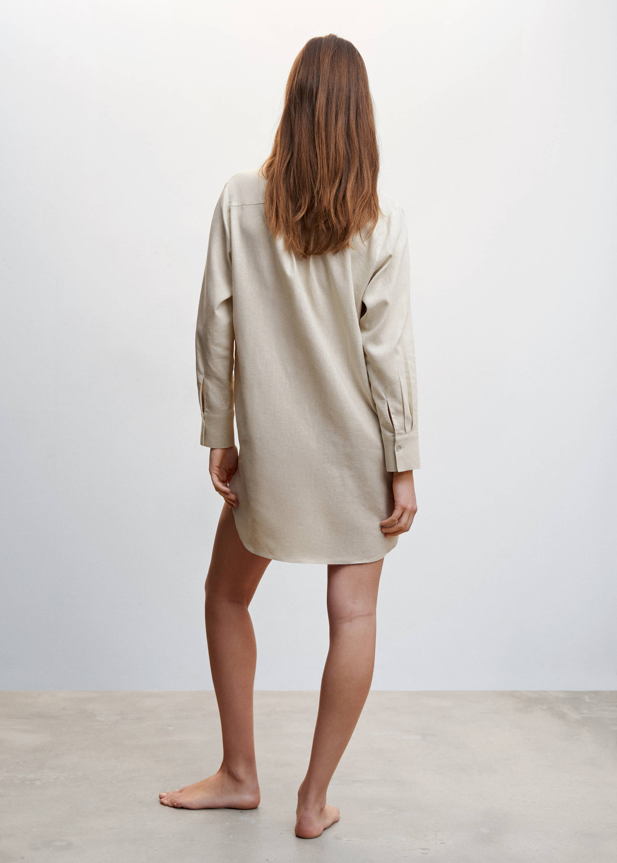 قميص نوم من الكتان - الجهة الخلفية للمنتج