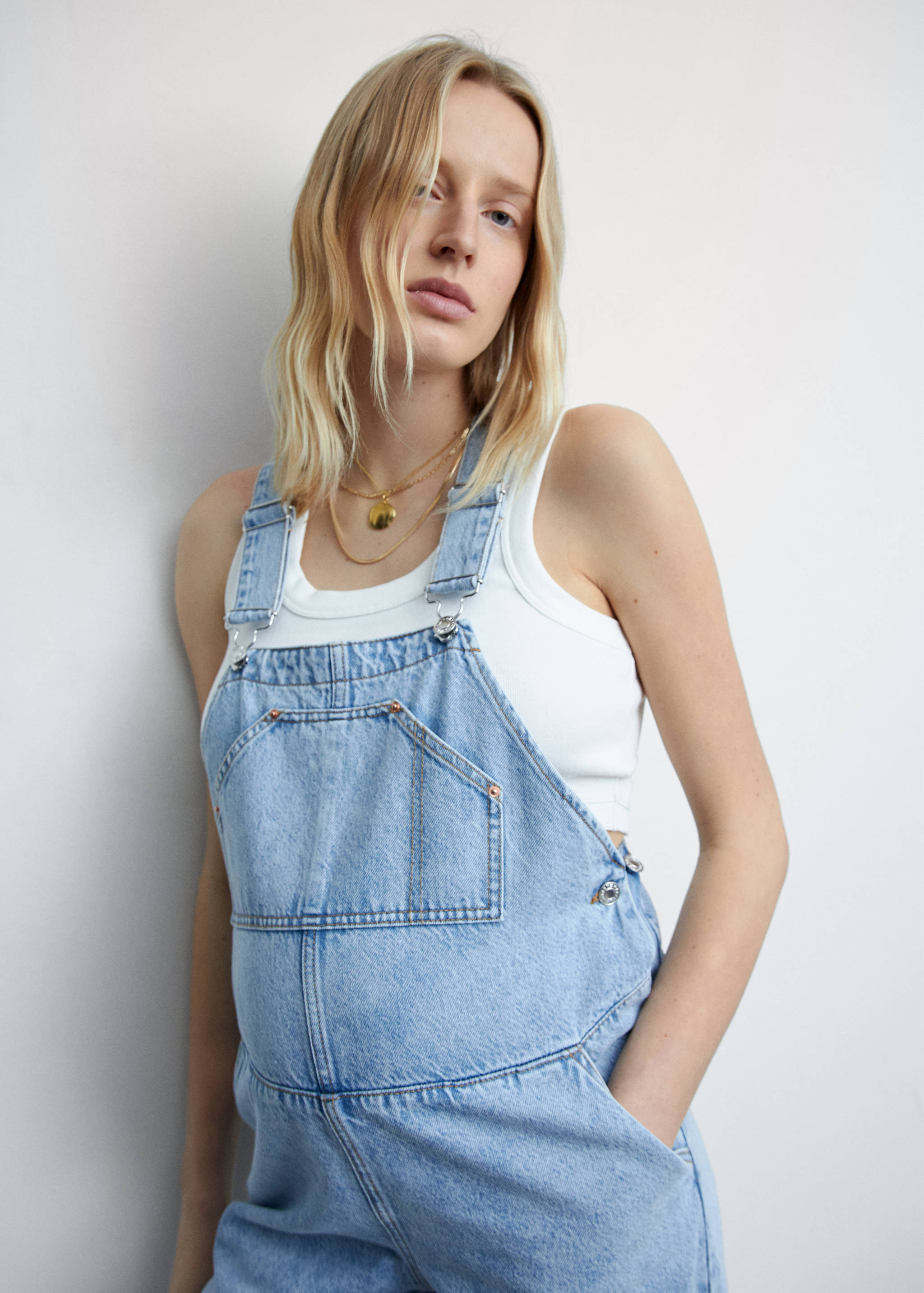 Maternity denim dungarees - Details of the article 1