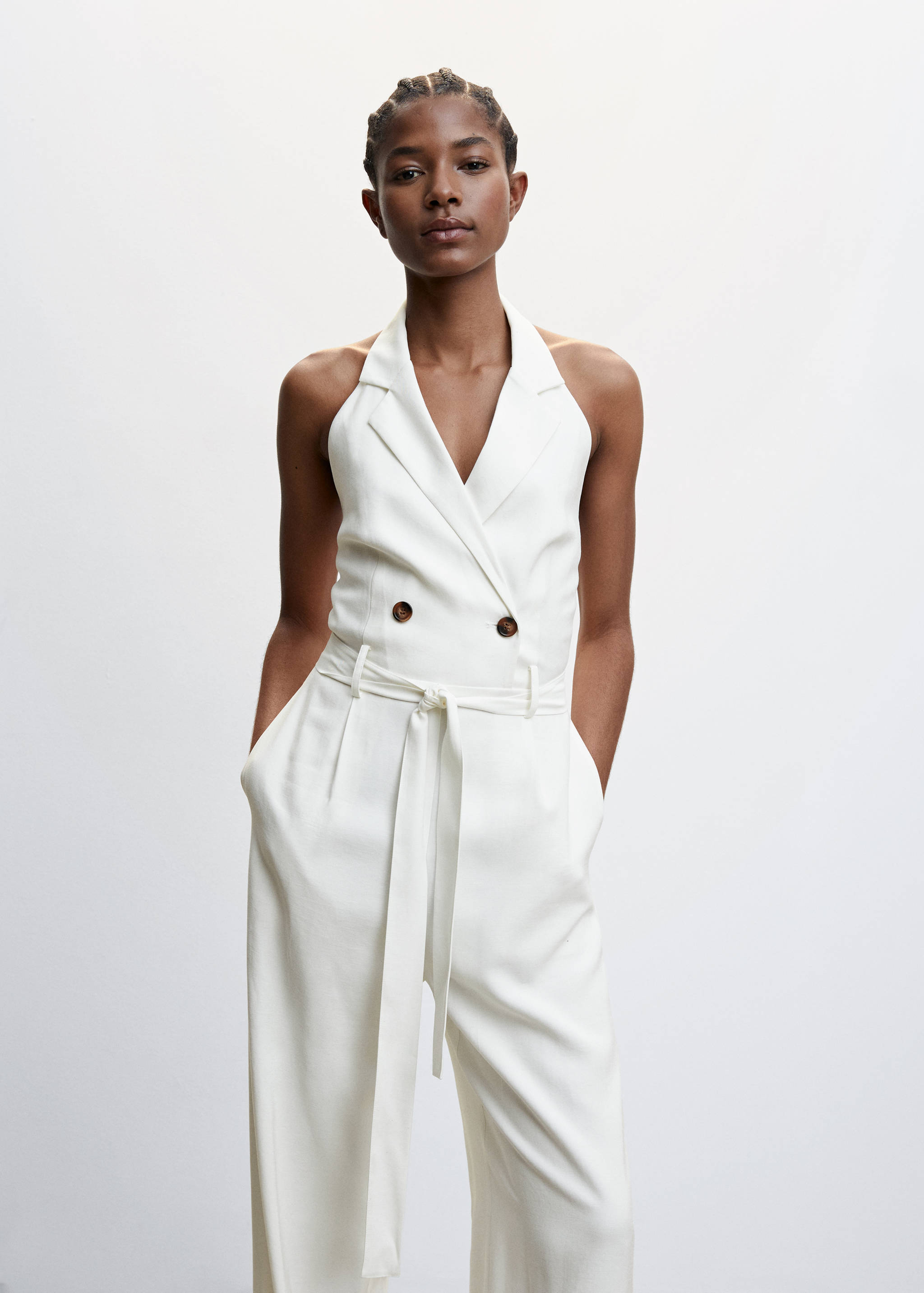 Open back halter jumpsuit - Medium plane