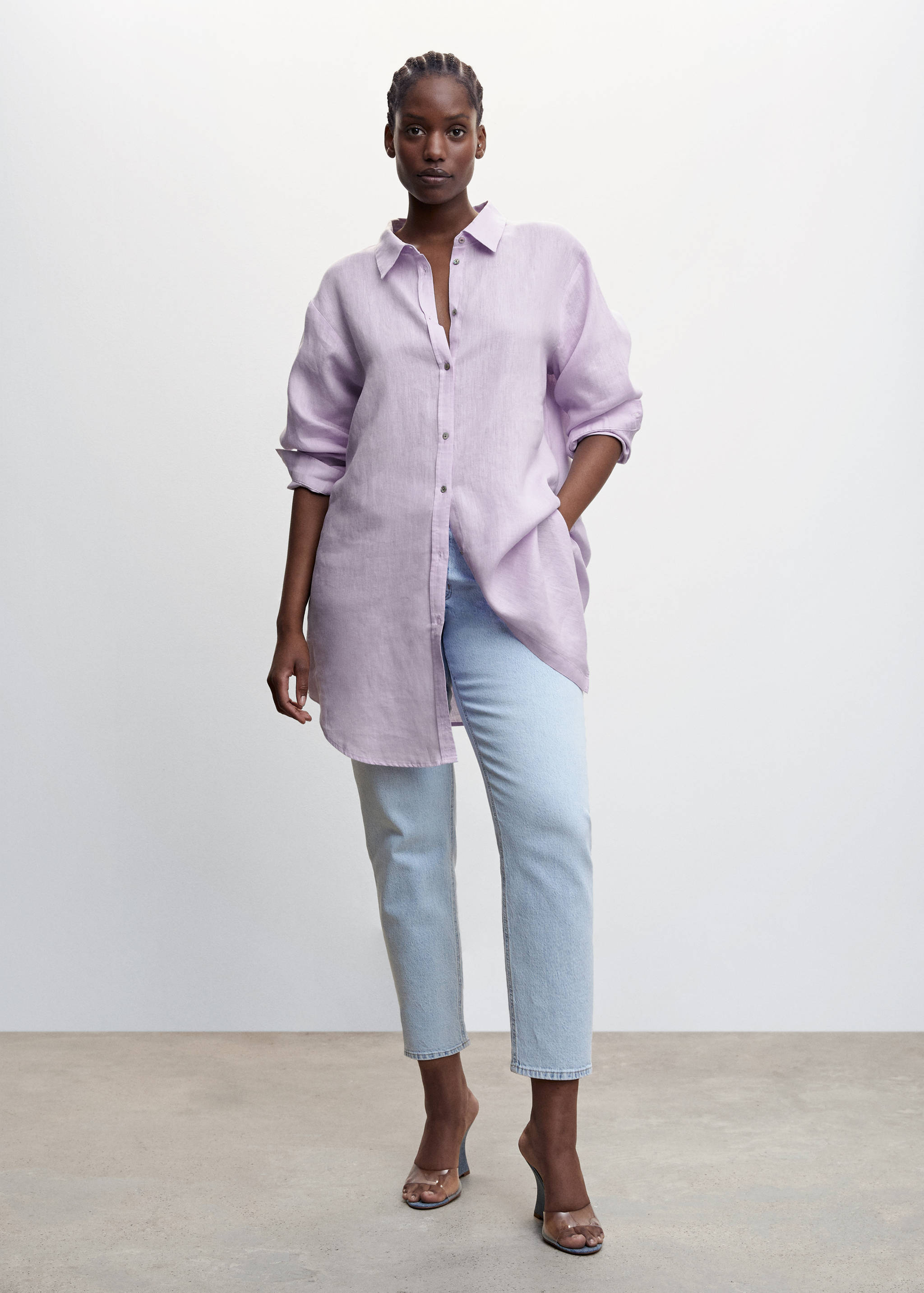 Linen oversized shirt - Details of the article 3