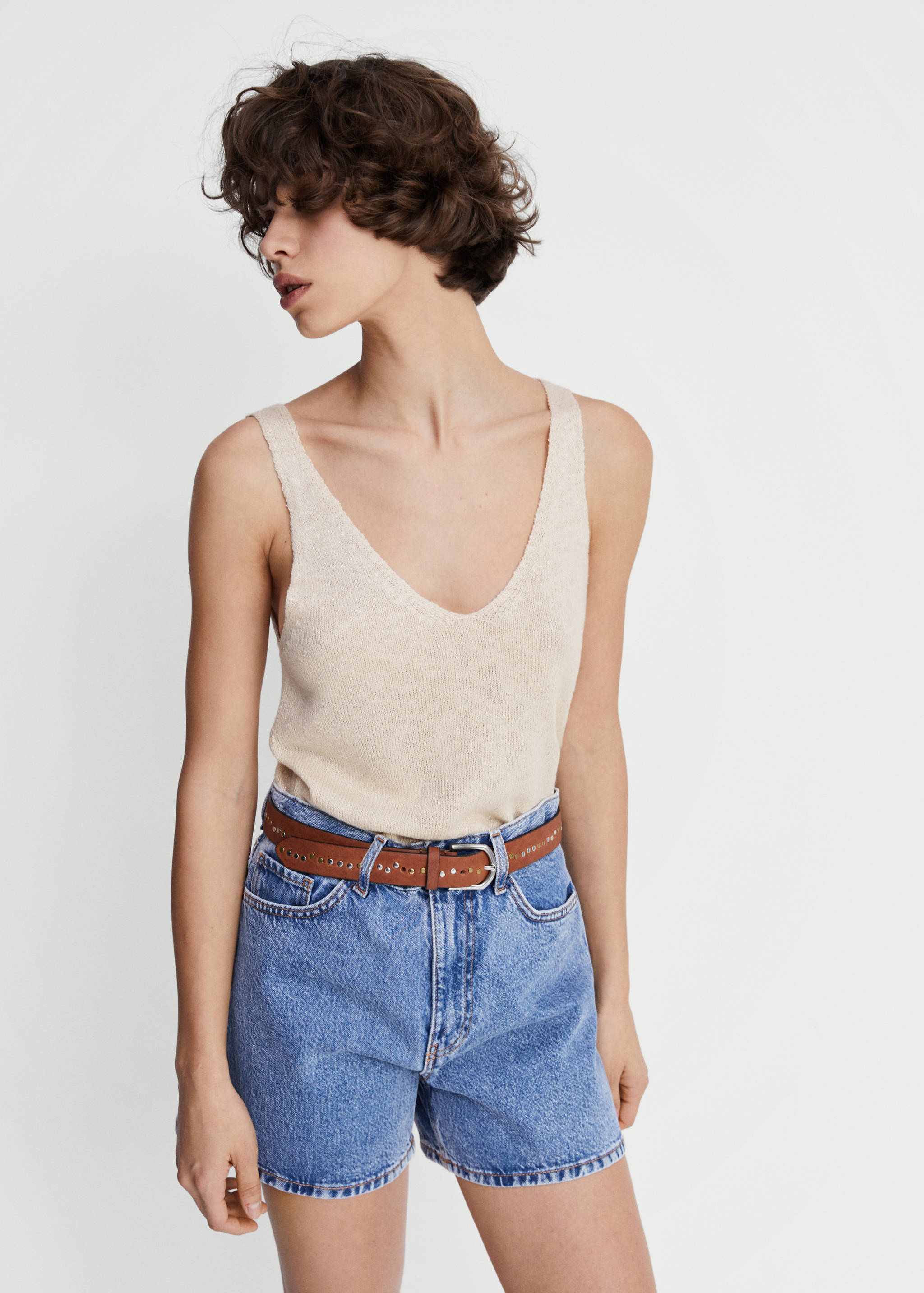 针织吊带上衣 - null