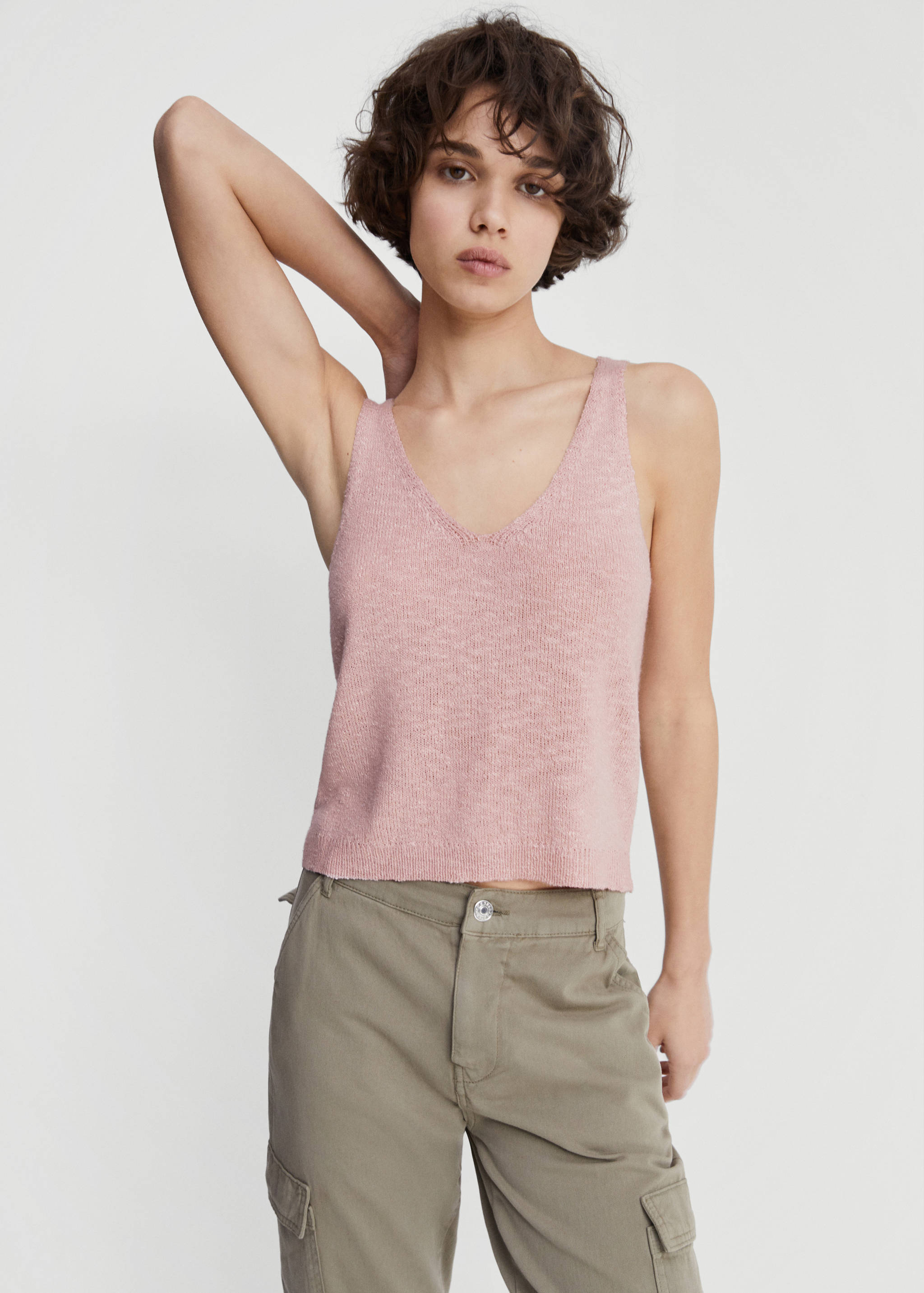 针织吊带上衣 - null