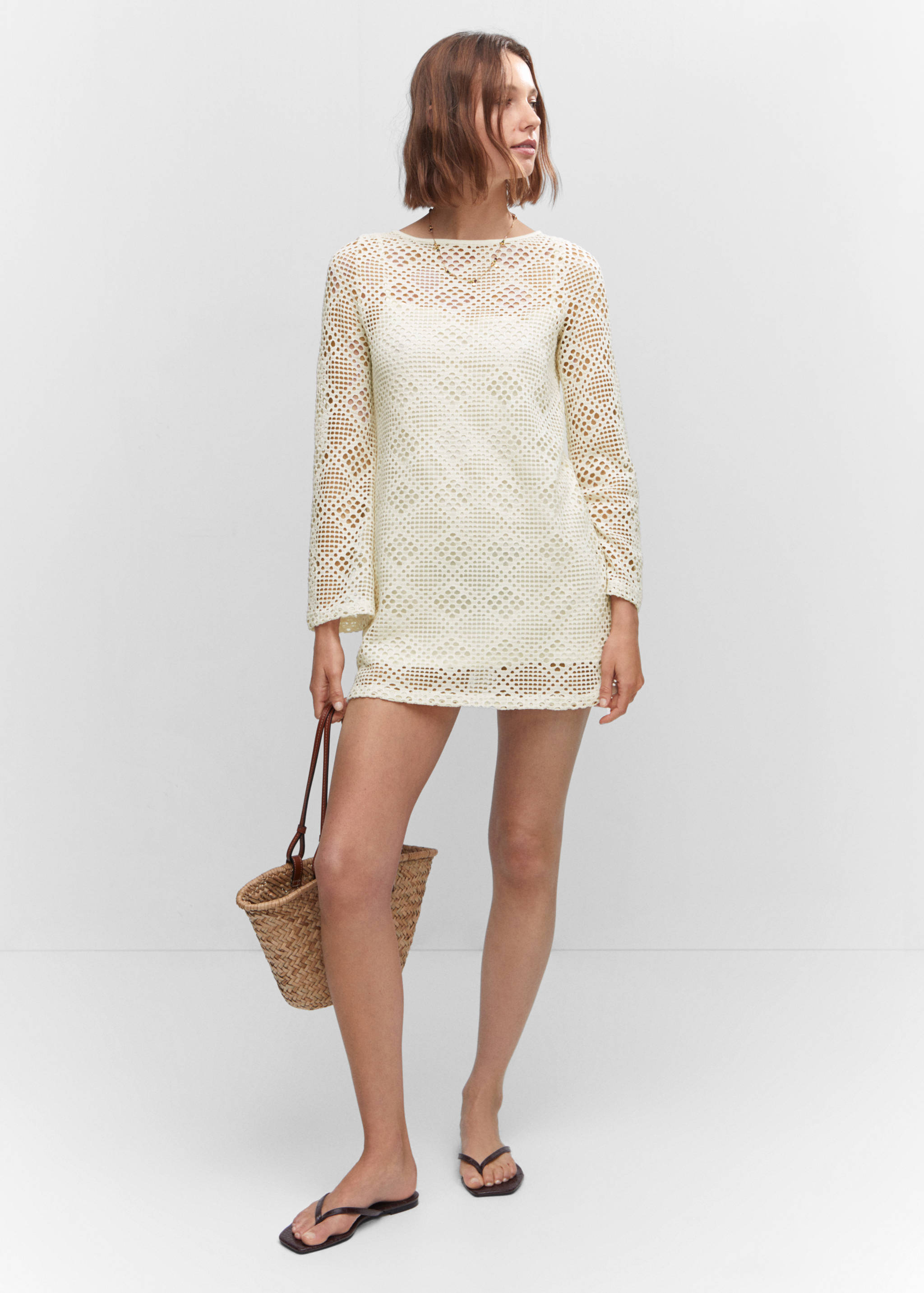 Geometric-pattern openwork dress - General plane