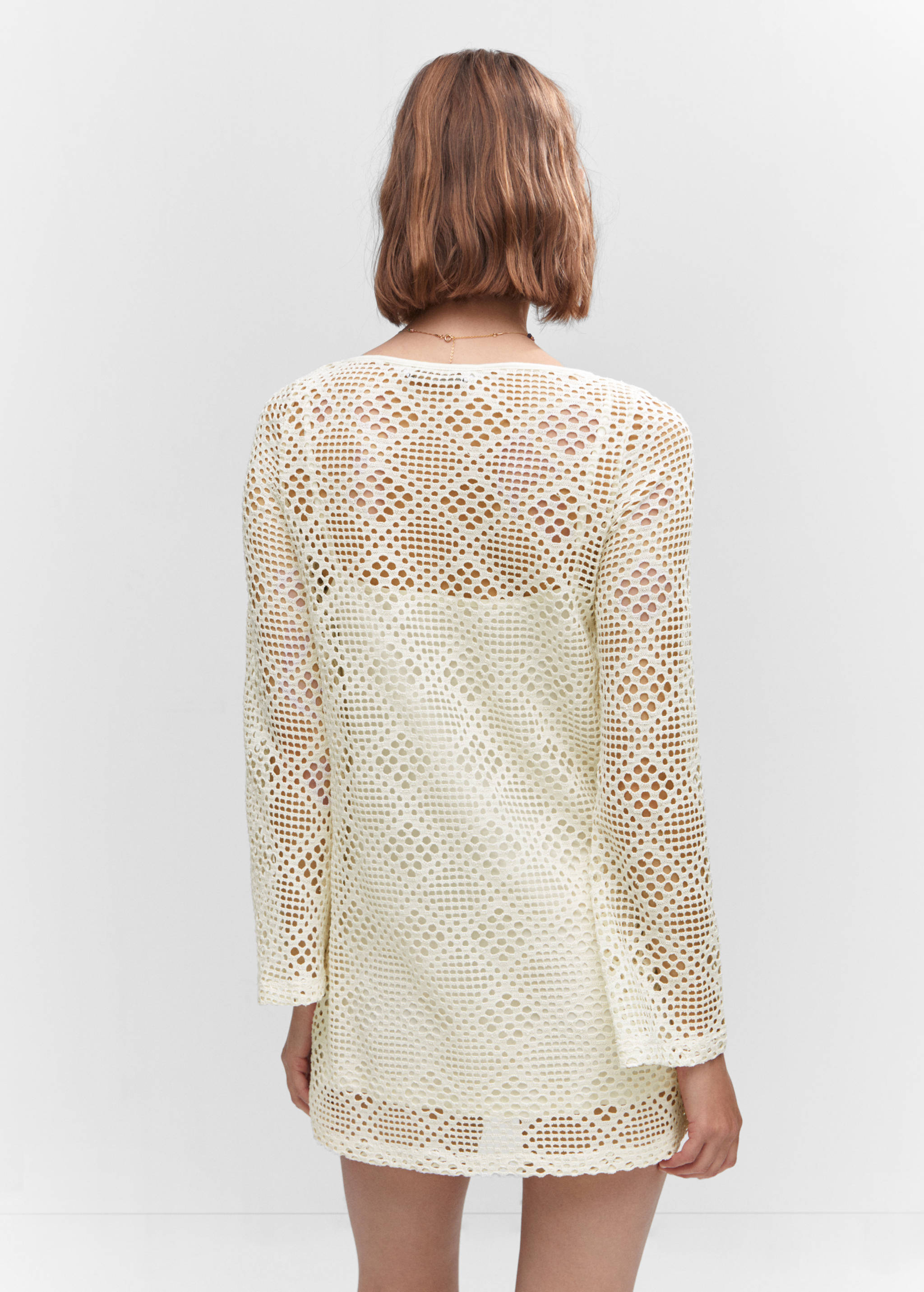Geometric-pattern openwork dress - Reverse of the article