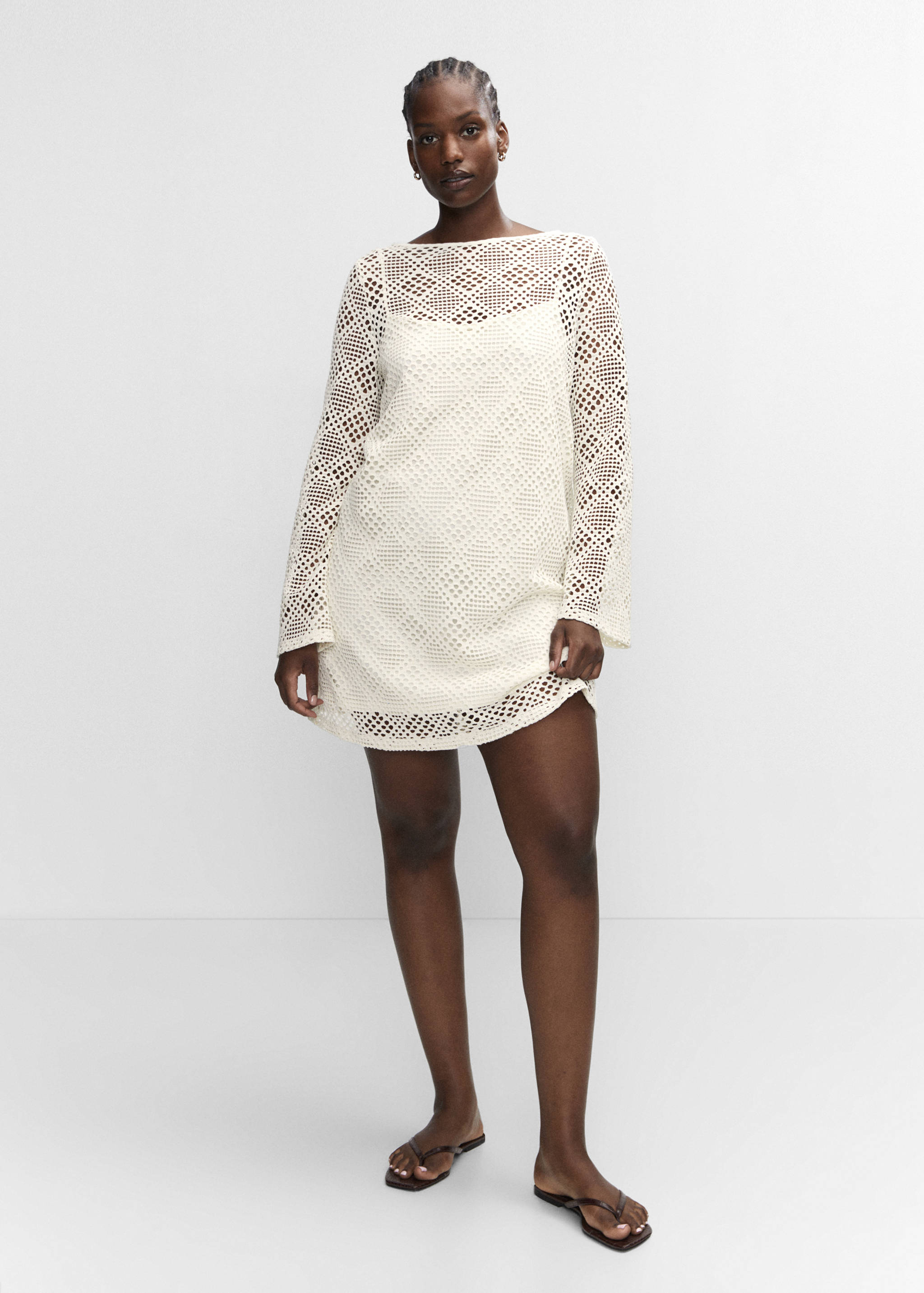Geometric-pattern openwork dress - Details of the article 3