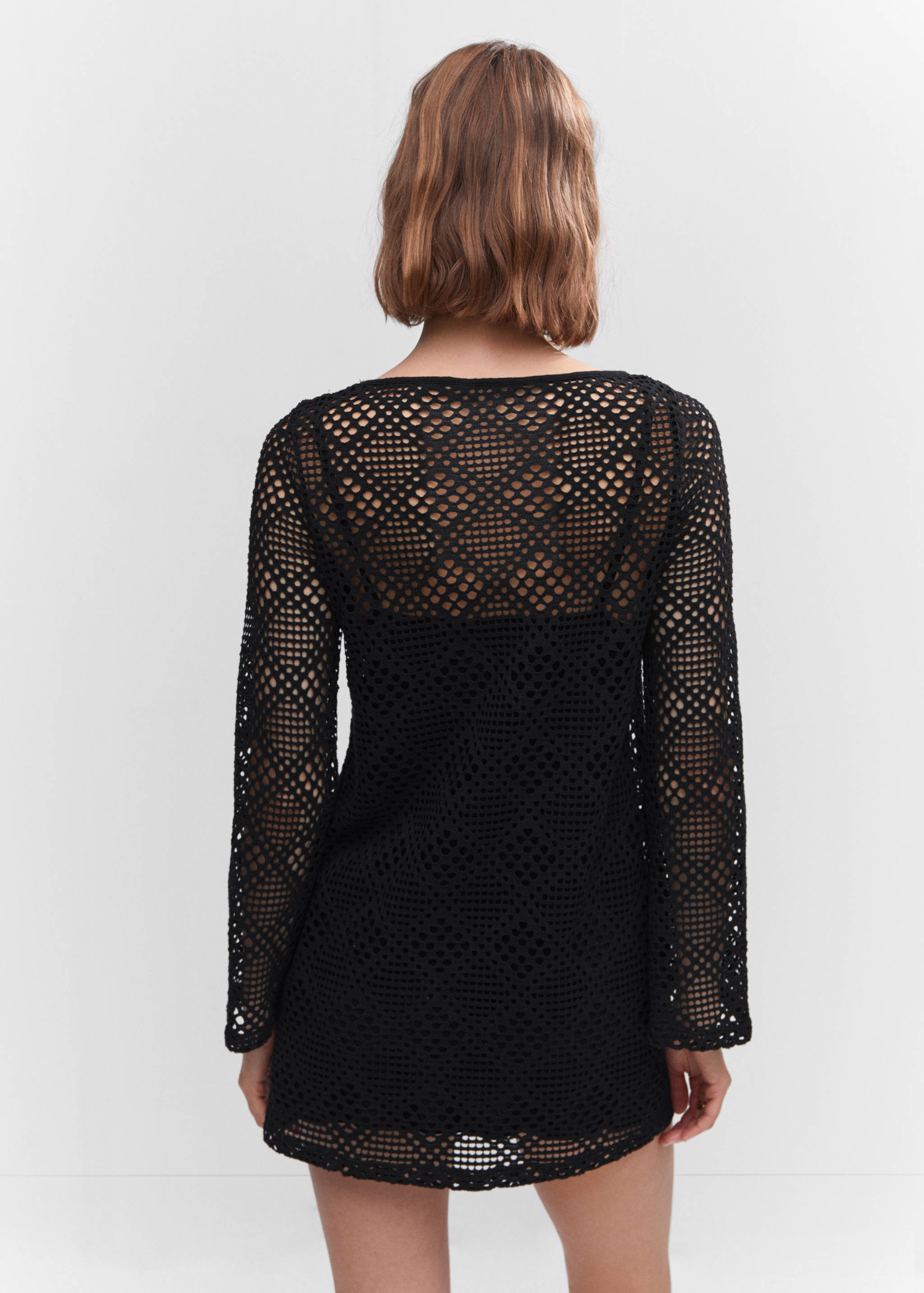 Geometric-pattern openwork dress - Reverse of the article