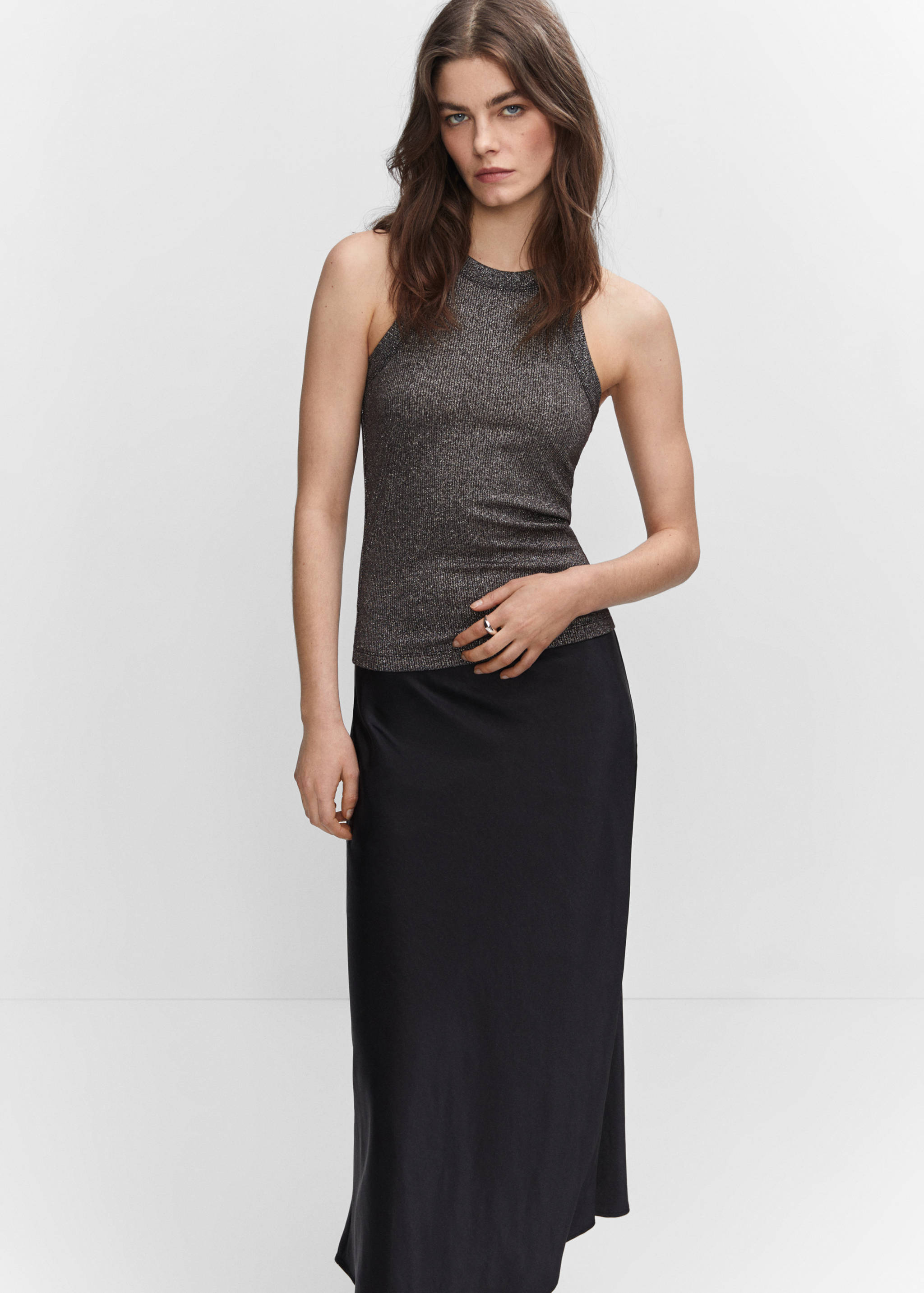 Top côtelé métallisé - Plan moyen