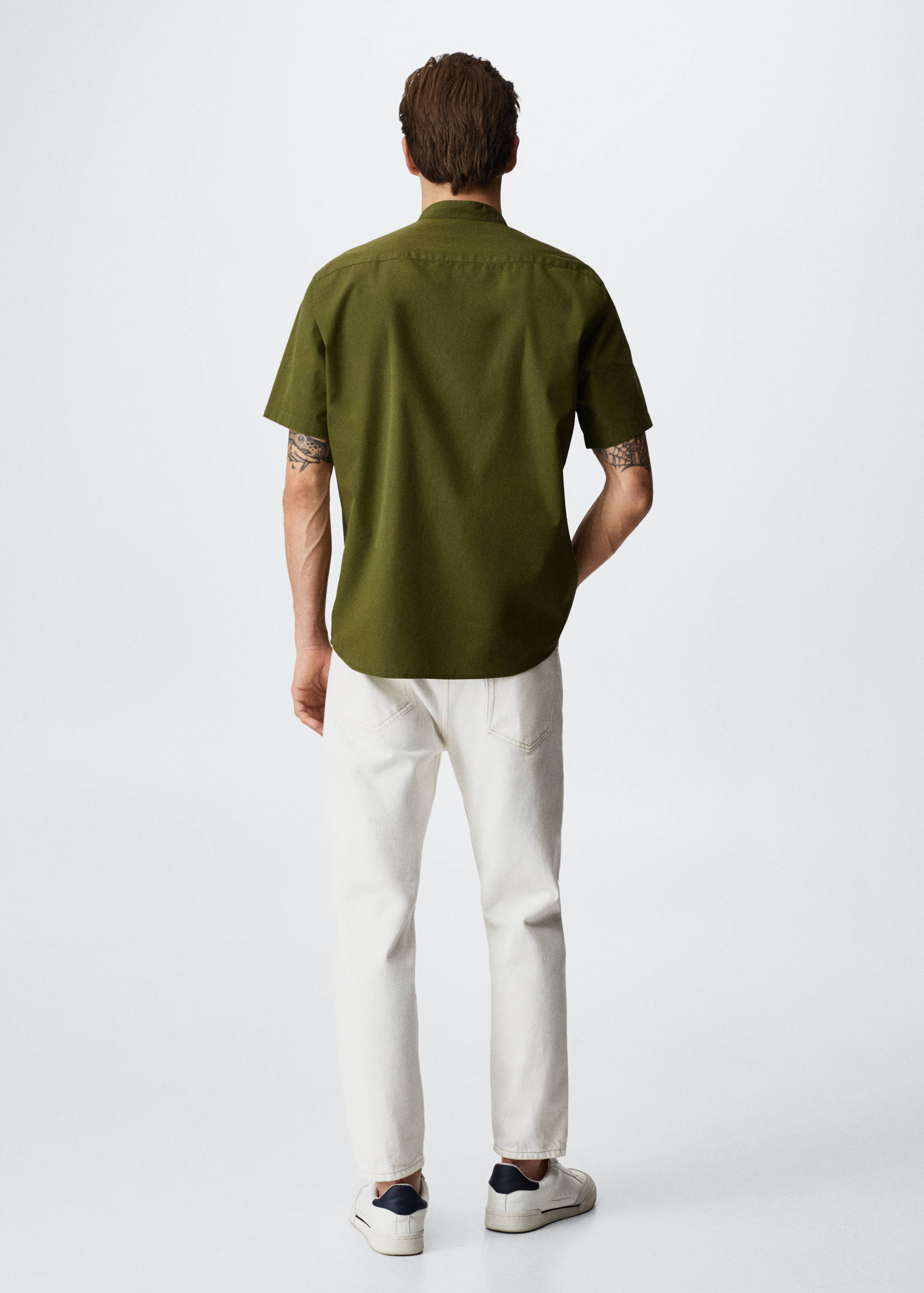 Chemise en coton col mao - Verso de l’article