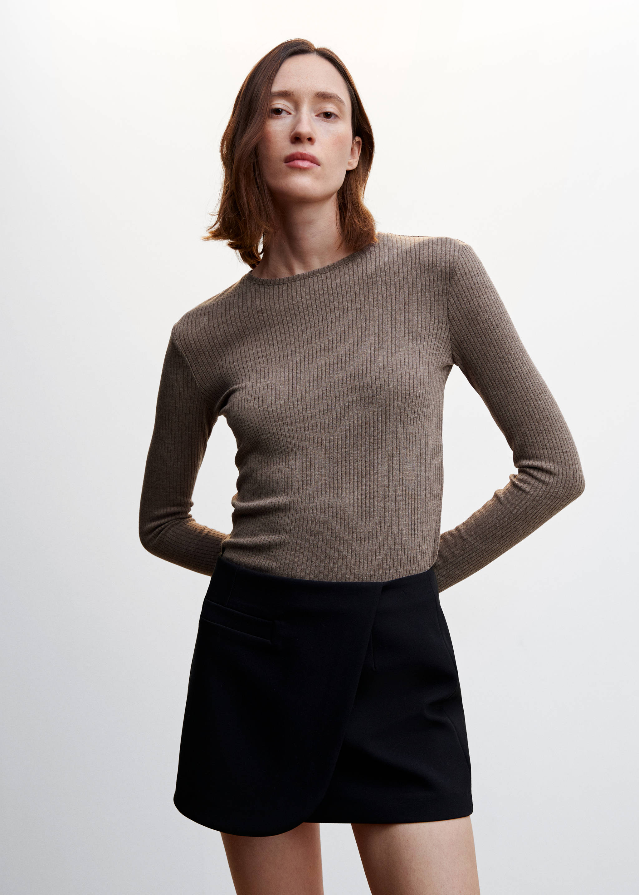 Ribbed  knit t-shirt - Medium plane